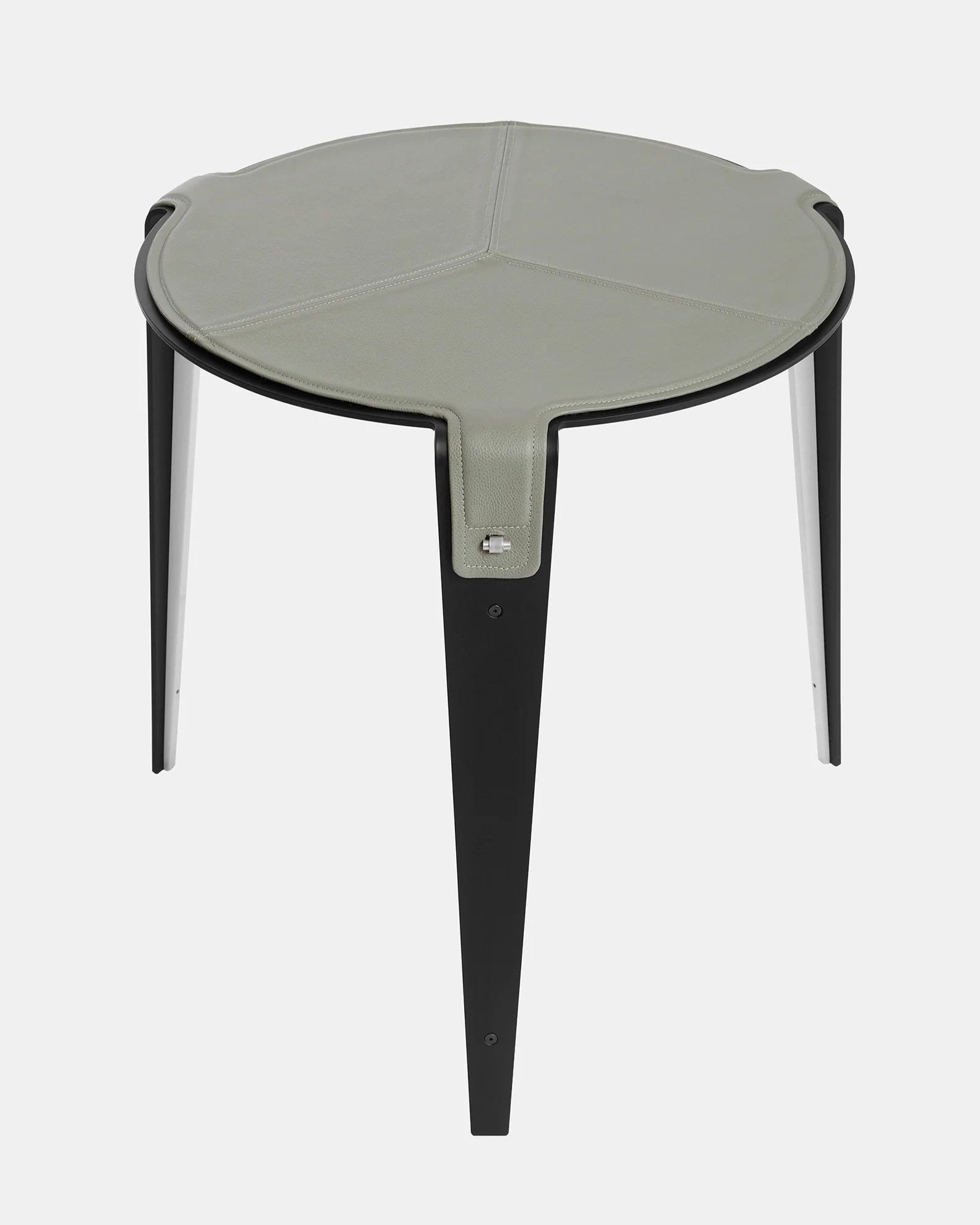 BARDOT SIDE TABLE - SATIN NICKEL + SLATE GRAY