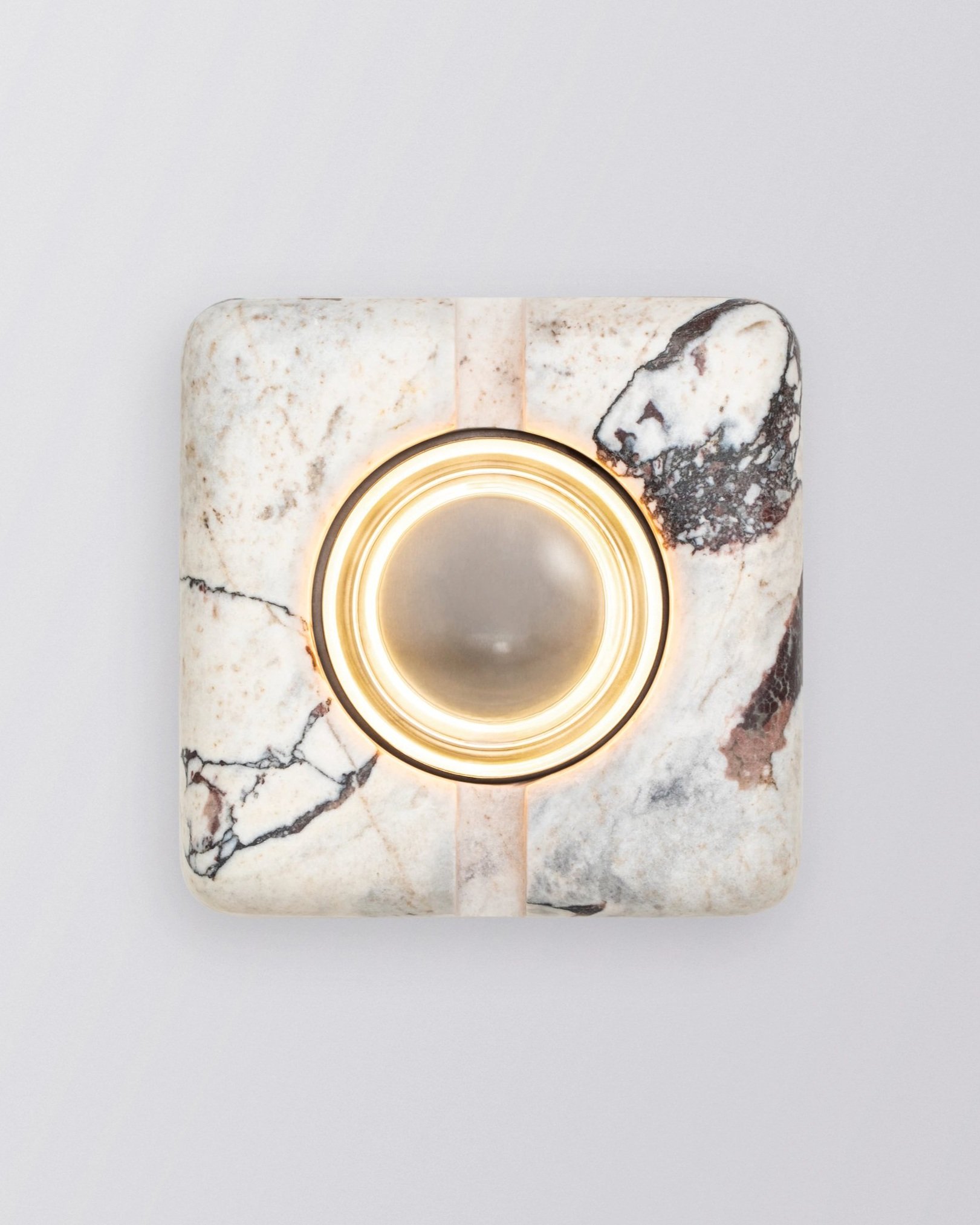 ULAH WALL LIGHT IN VIOLA WITH CLEAR GLASS HALF-ORB
