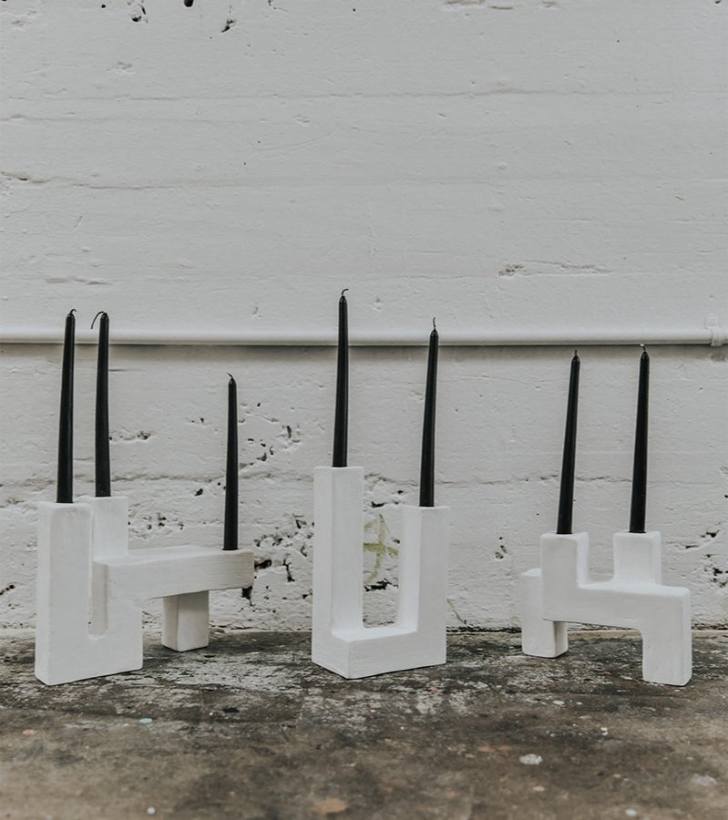X, Y AND Z CANDLE HOLDERS