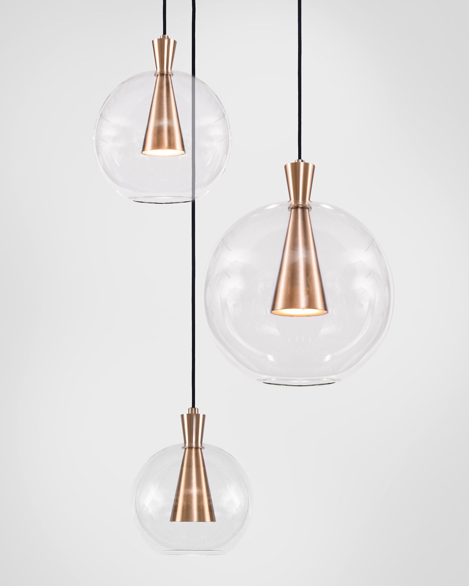 CONE LAMP + SHADE CLUSTER - 3 PIECE