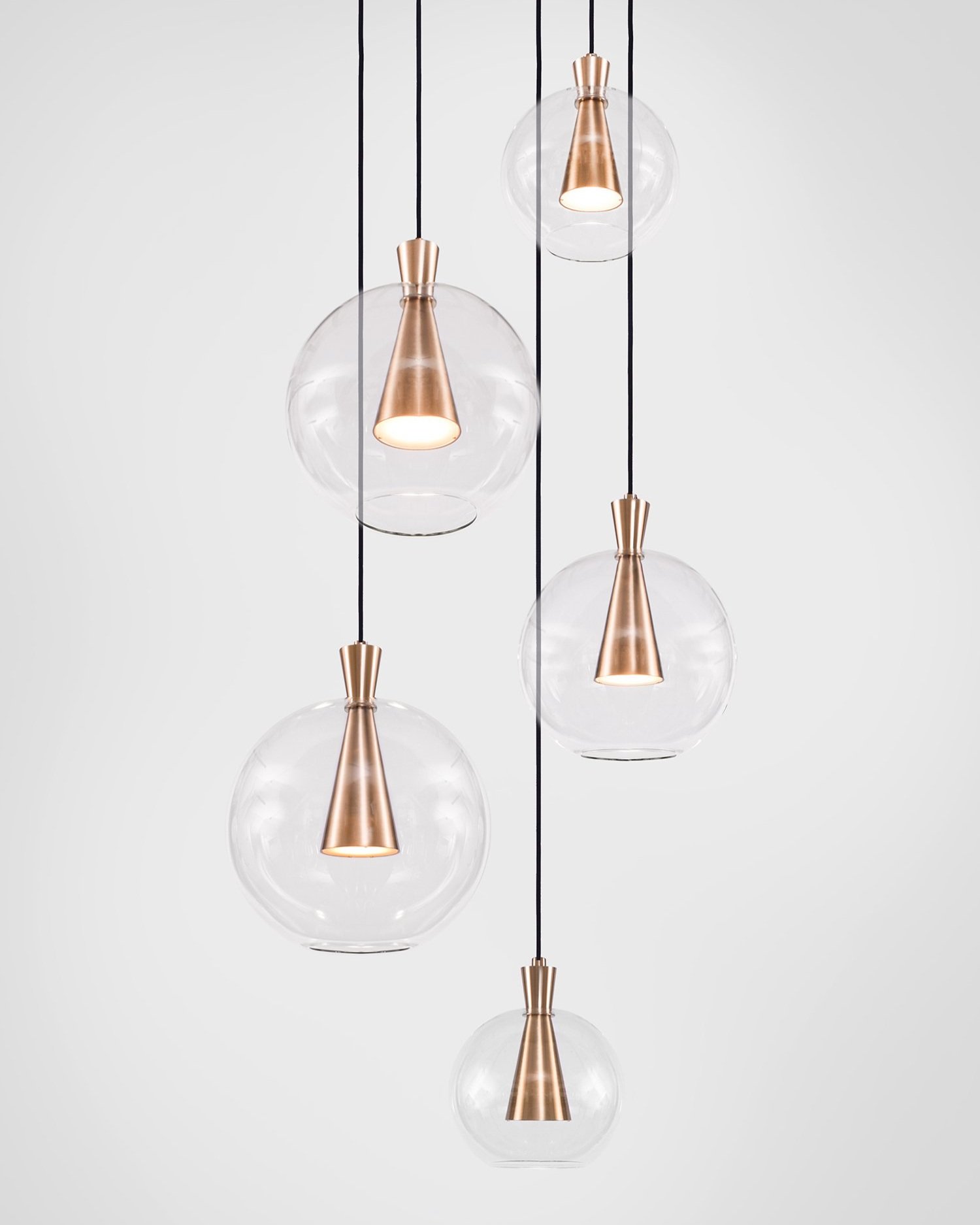CONE LAMP + SHADE CLUSTER - 5 PIECE