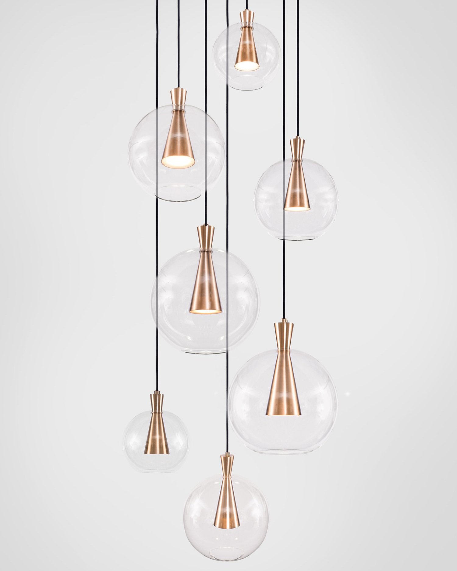 CONE LAMP + SHADE CLUSTER - 7 PIECE