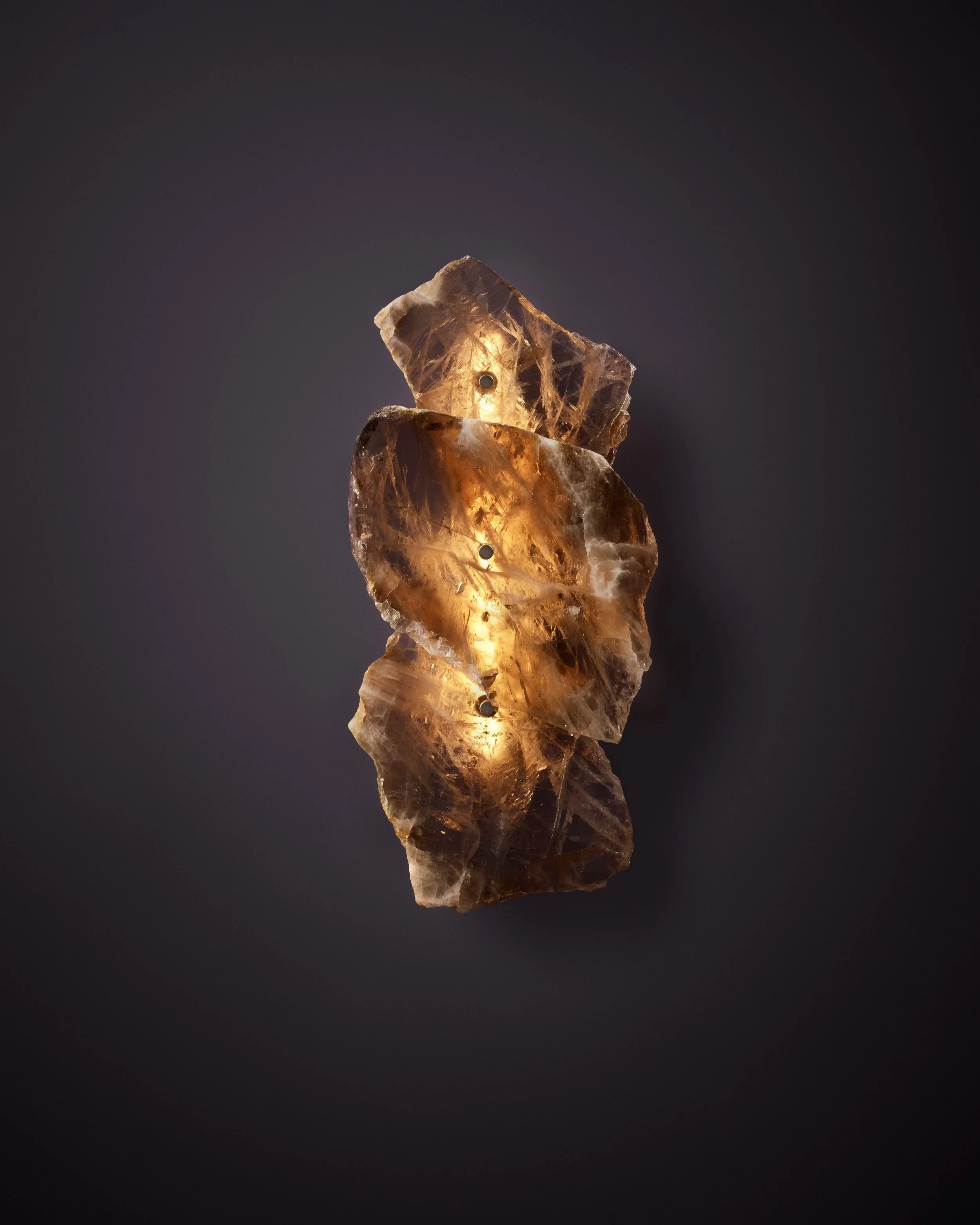 PETRA I TRIPLE - SMOKY QUARTZ SLICE