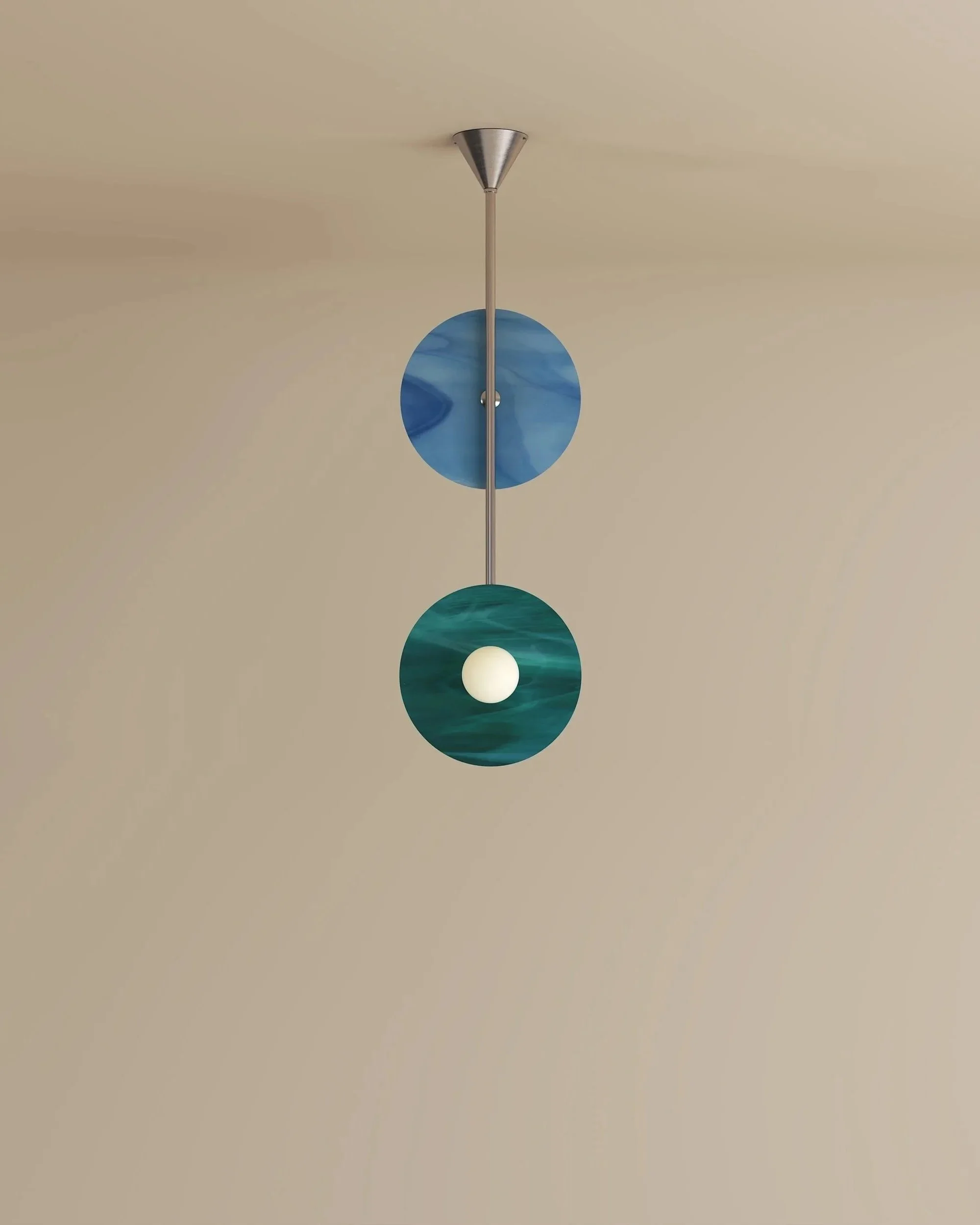 DISC AND SPHERE GLASS PENDANT 01