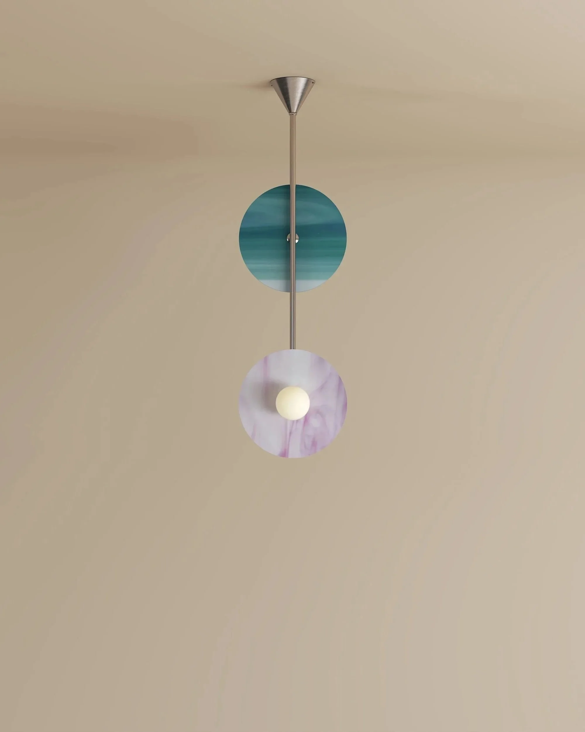 DISC AND SPHERE GLASS PENDANT 01