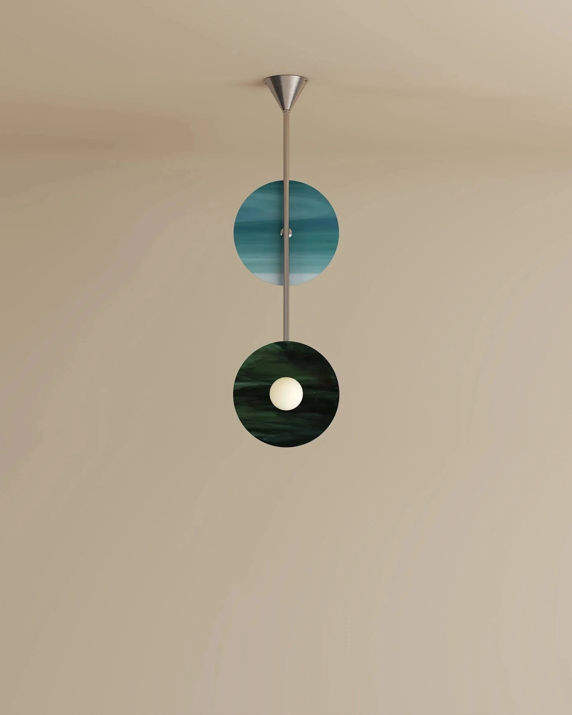 DISC AND SPHERE GLASS PENDANT 01