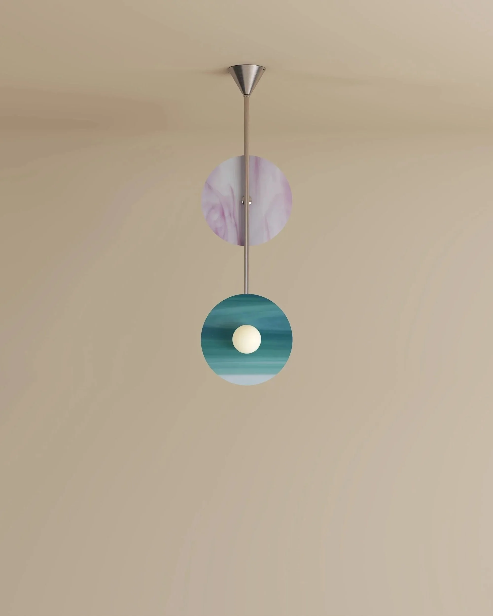 DISC AND SPHERE GLASS PENDANT 01