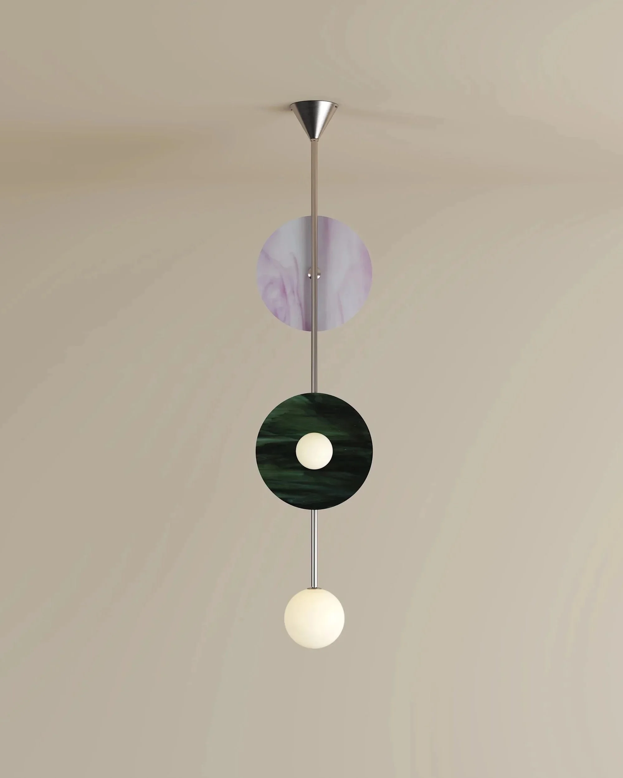 DISC AND SPHERE GLASS PENDANT 02