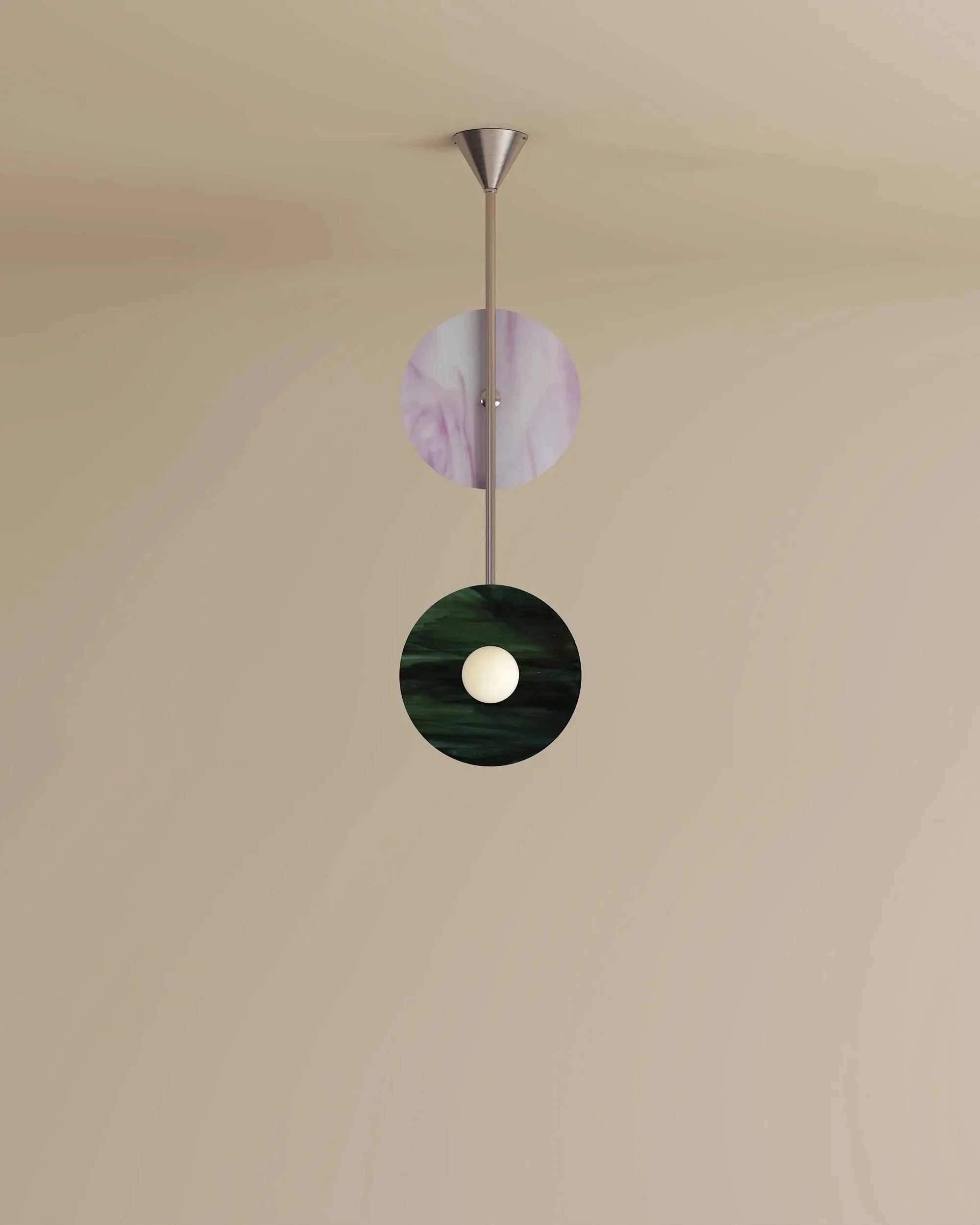 DISC AND SPHERE GLASS PENDANT 01