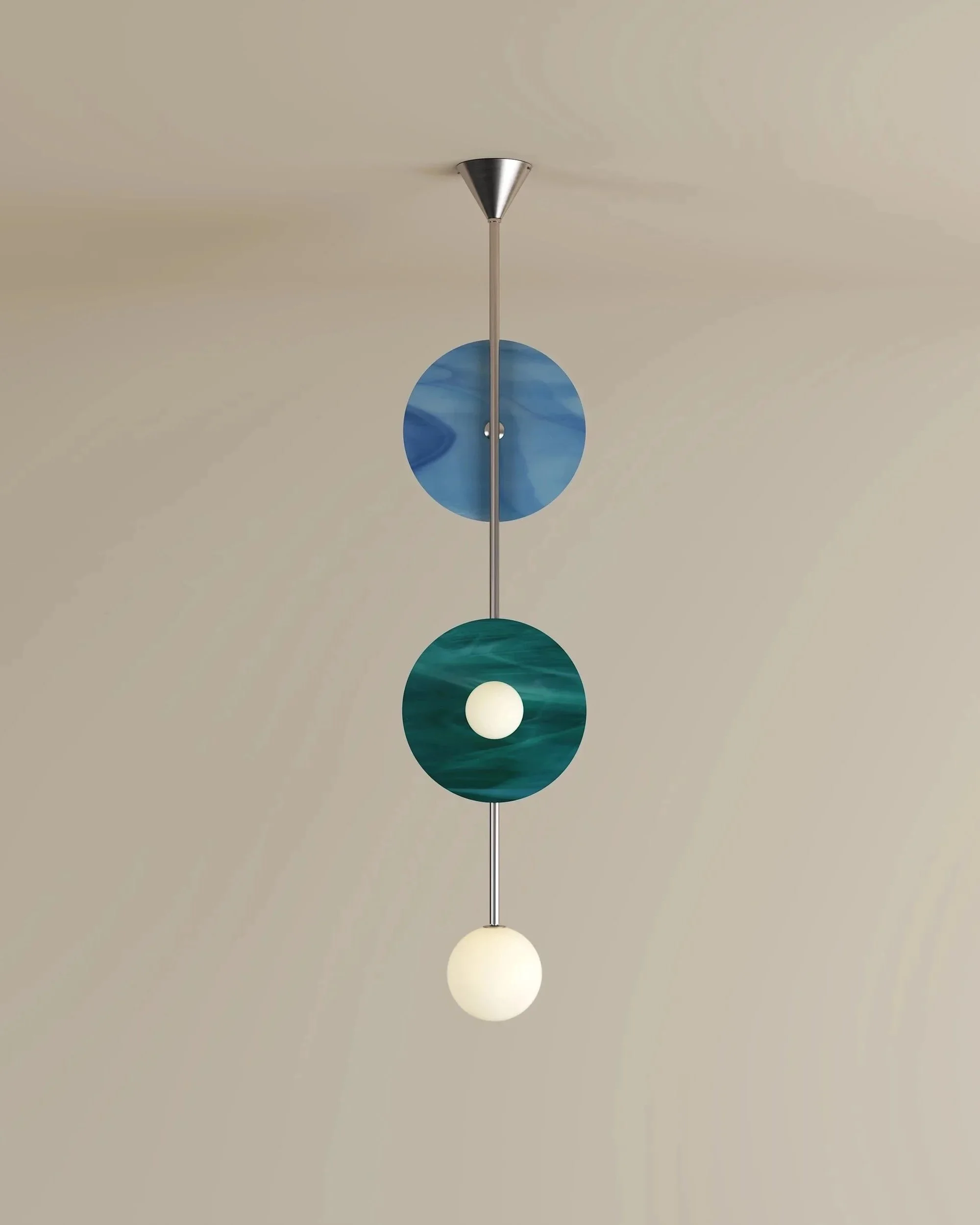 DISC AND SPHERE GLASS PENDANT 02