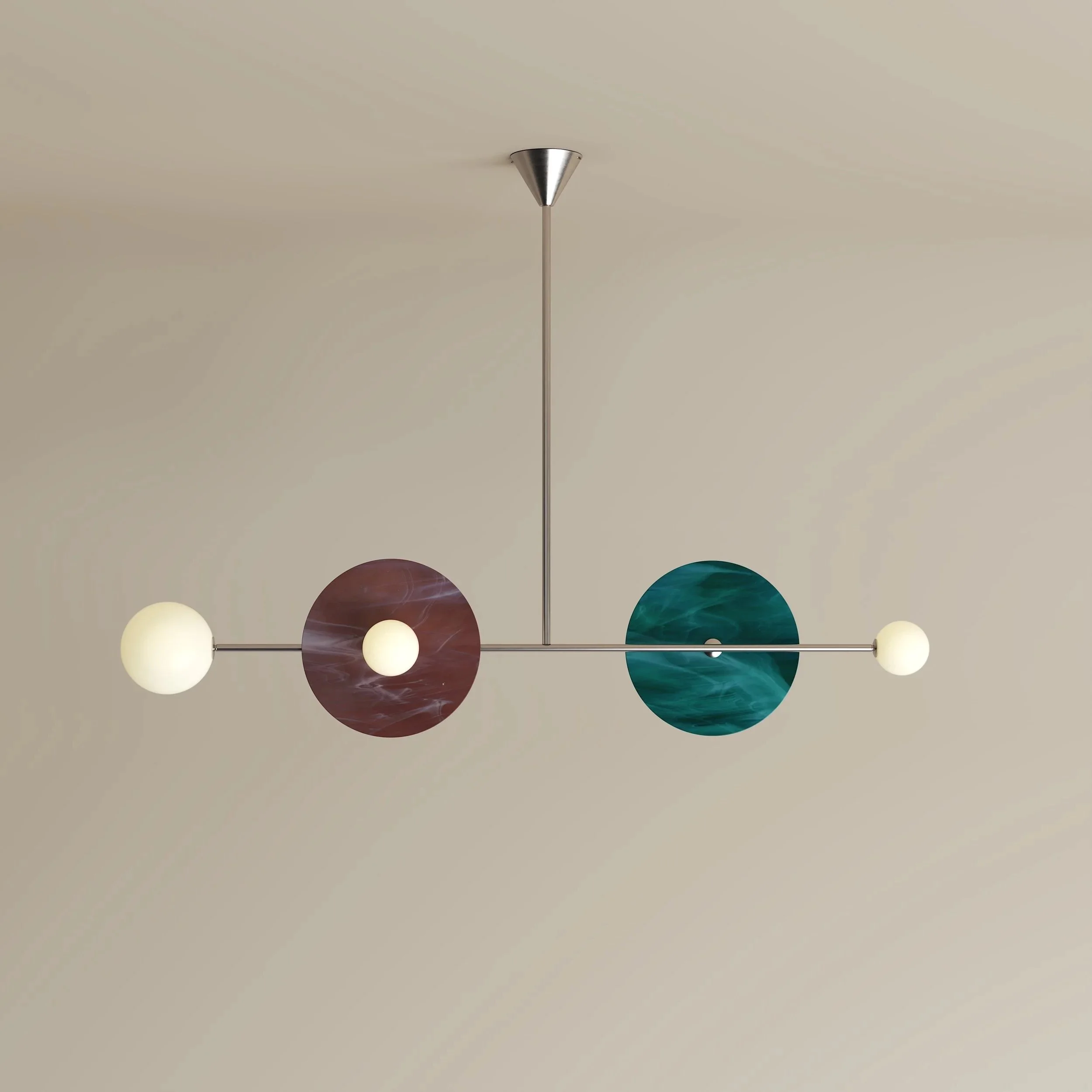 DISC AND SPHERE GLASS PENDANT 03