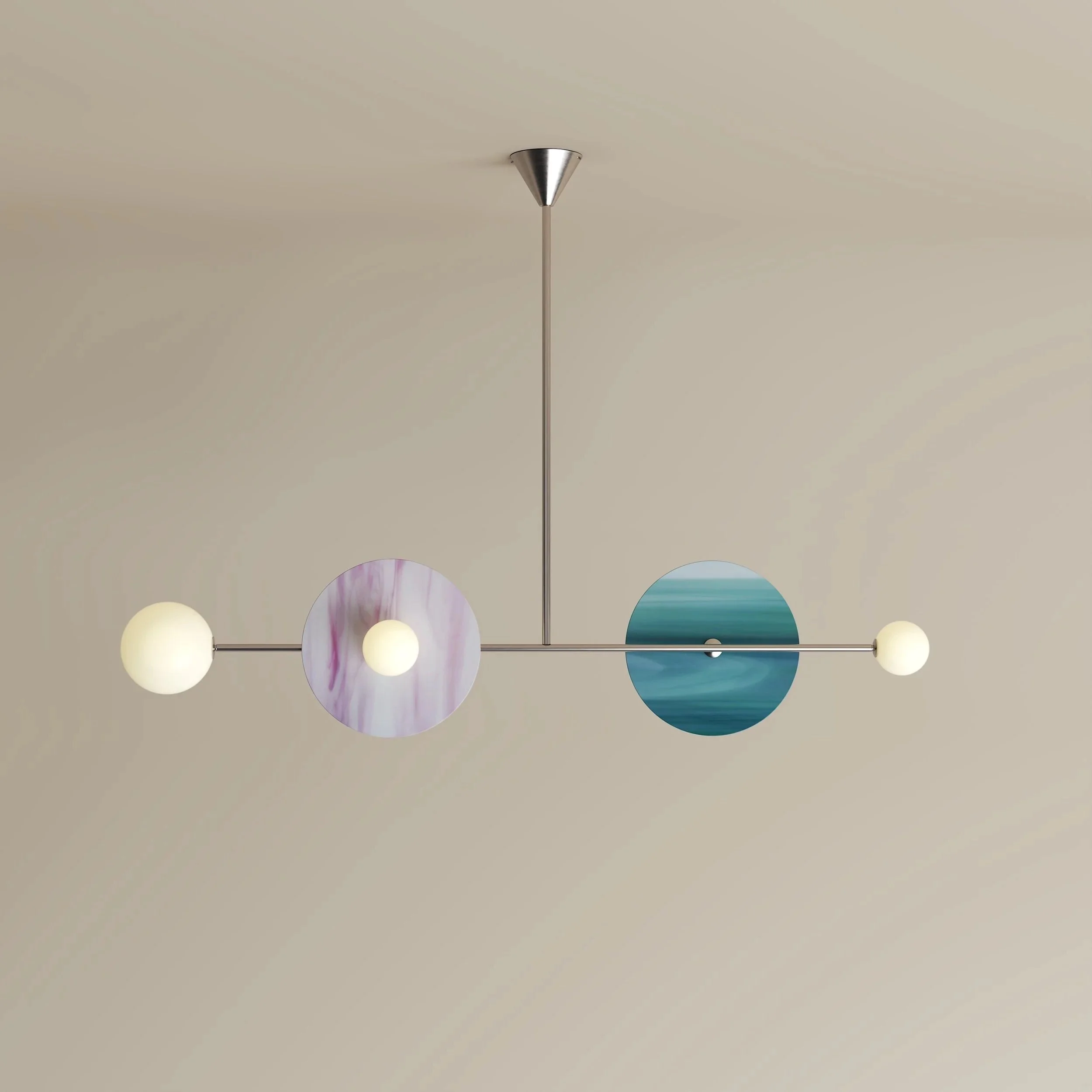 DISC AND SPHERE GLASS PENDANT 03