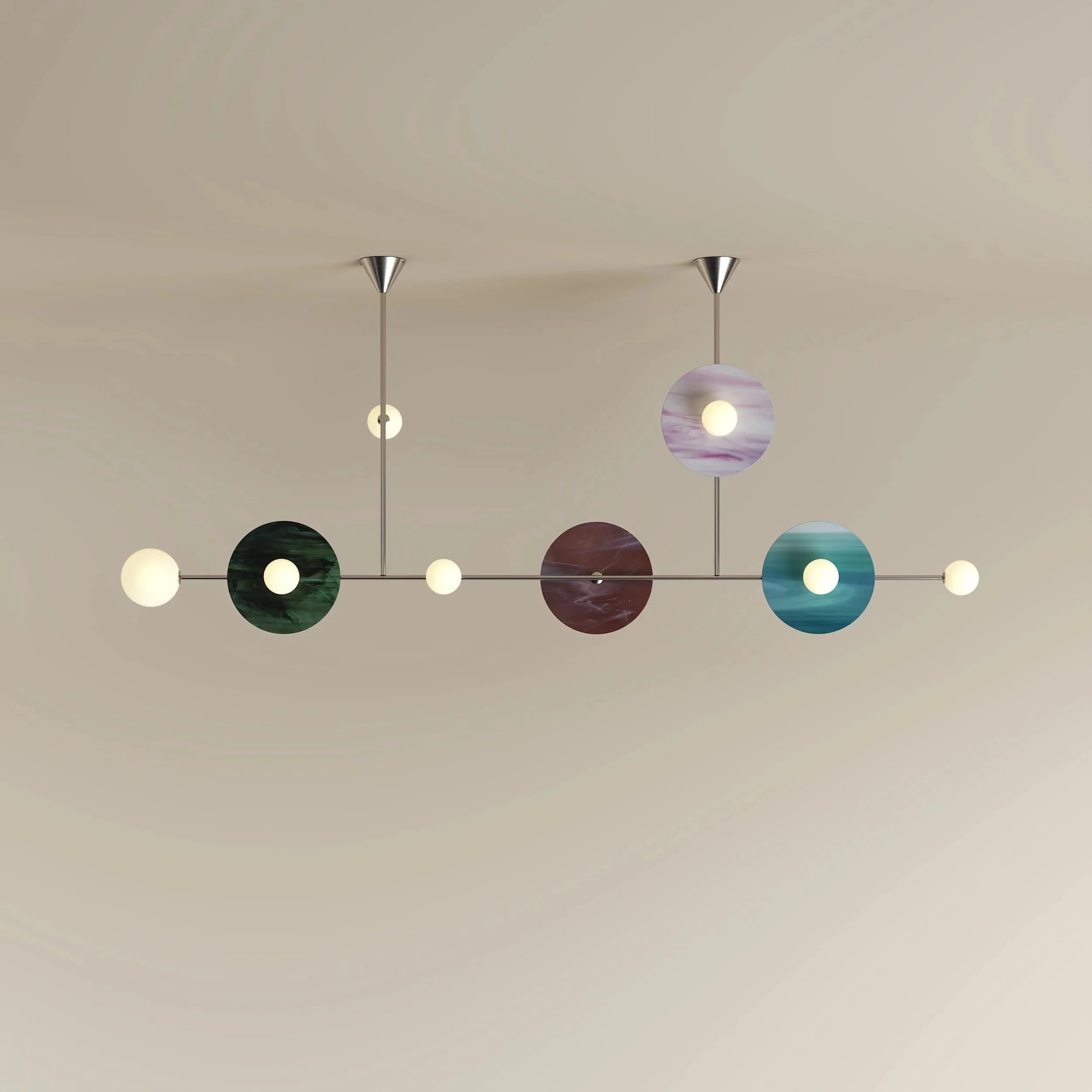 DISC AND SPHERE GLASS PENDANT 05