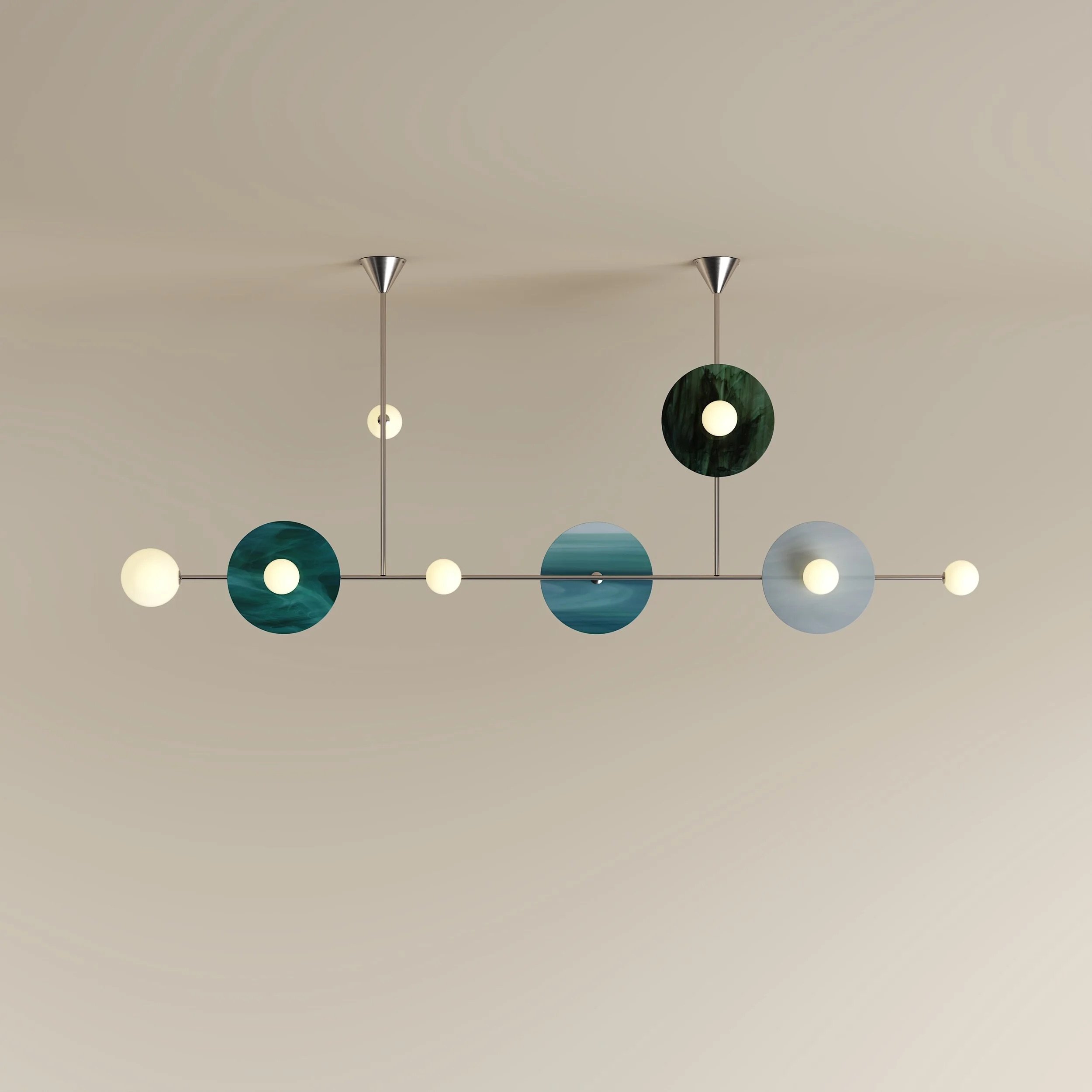 DISC AND SPHERE GLASS PENDANT 05