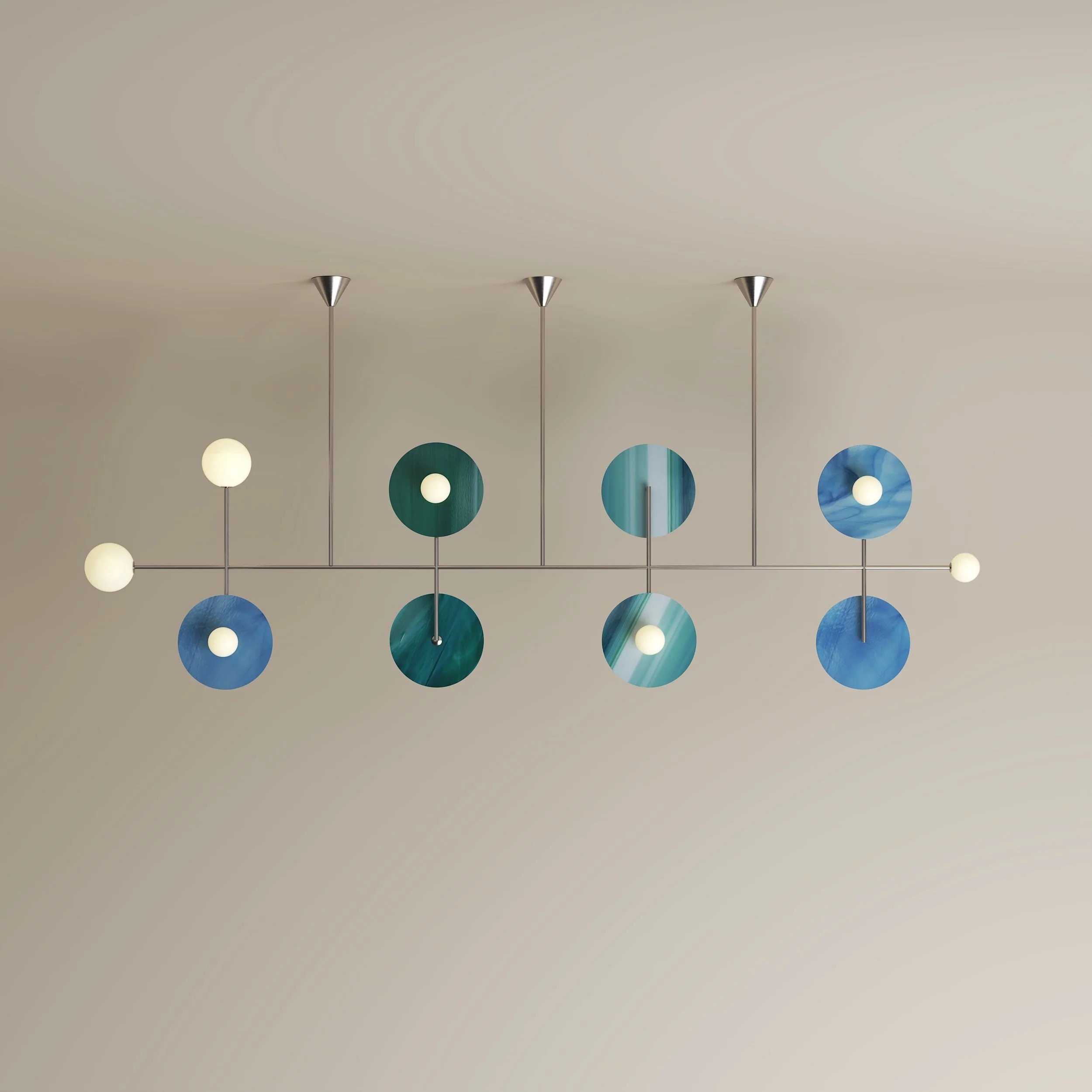 DISC AND SPHERE GLASS PENDANT 06