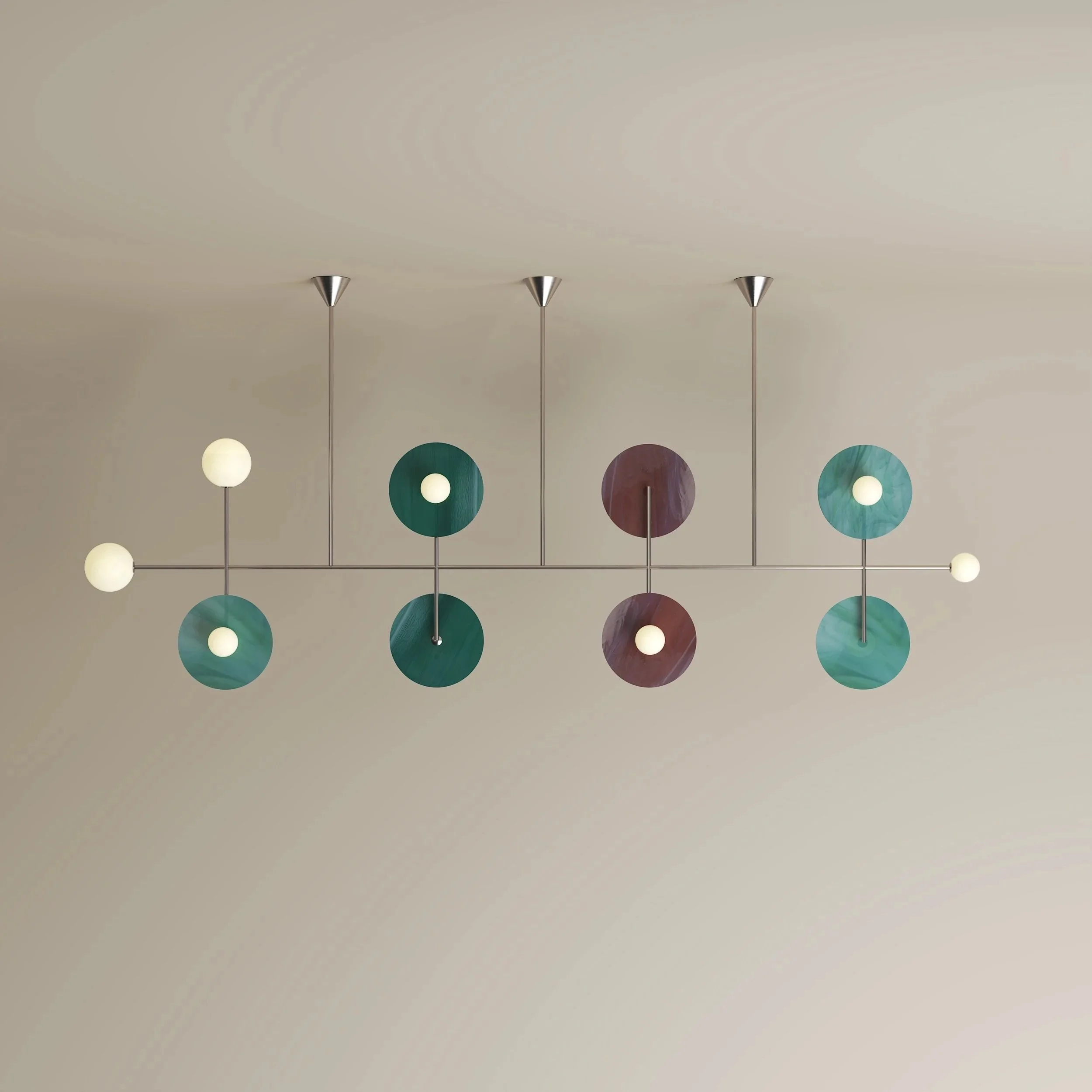 DISC AND SPHERE GLASS PENDANT 06