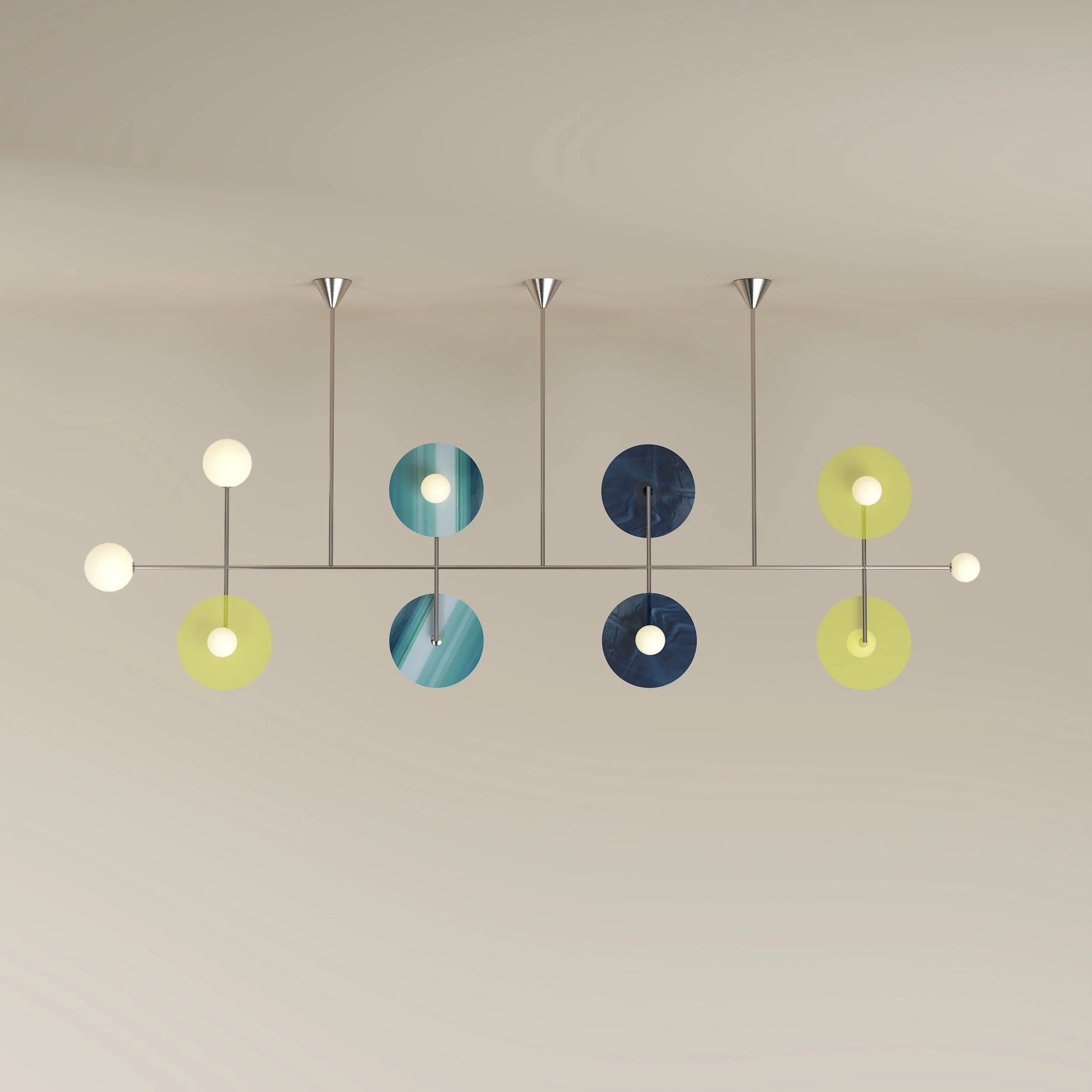 DISC AND SPHERE GLASS PENDANT 06