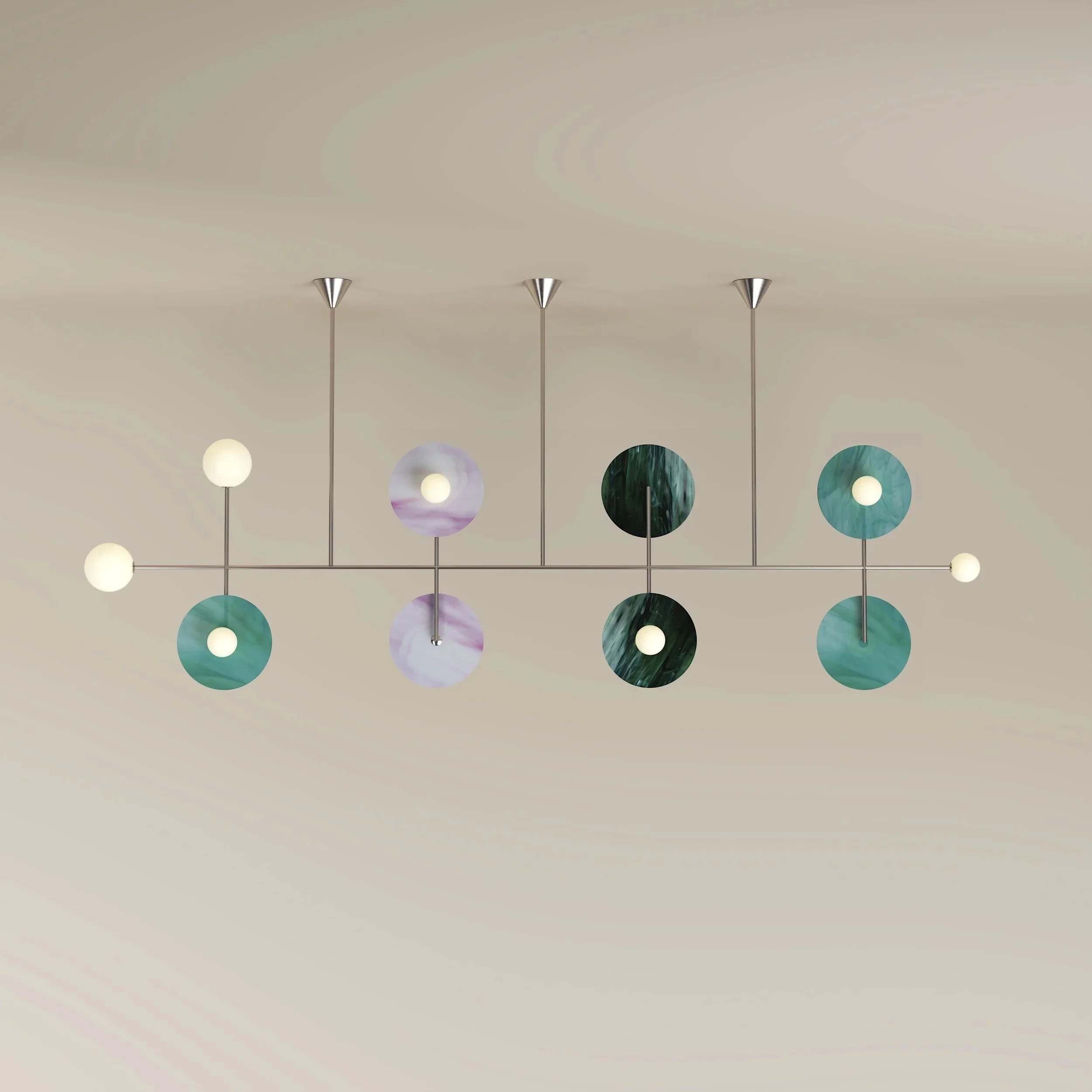 DISC AND SPHERE GLASS PENDANT 06