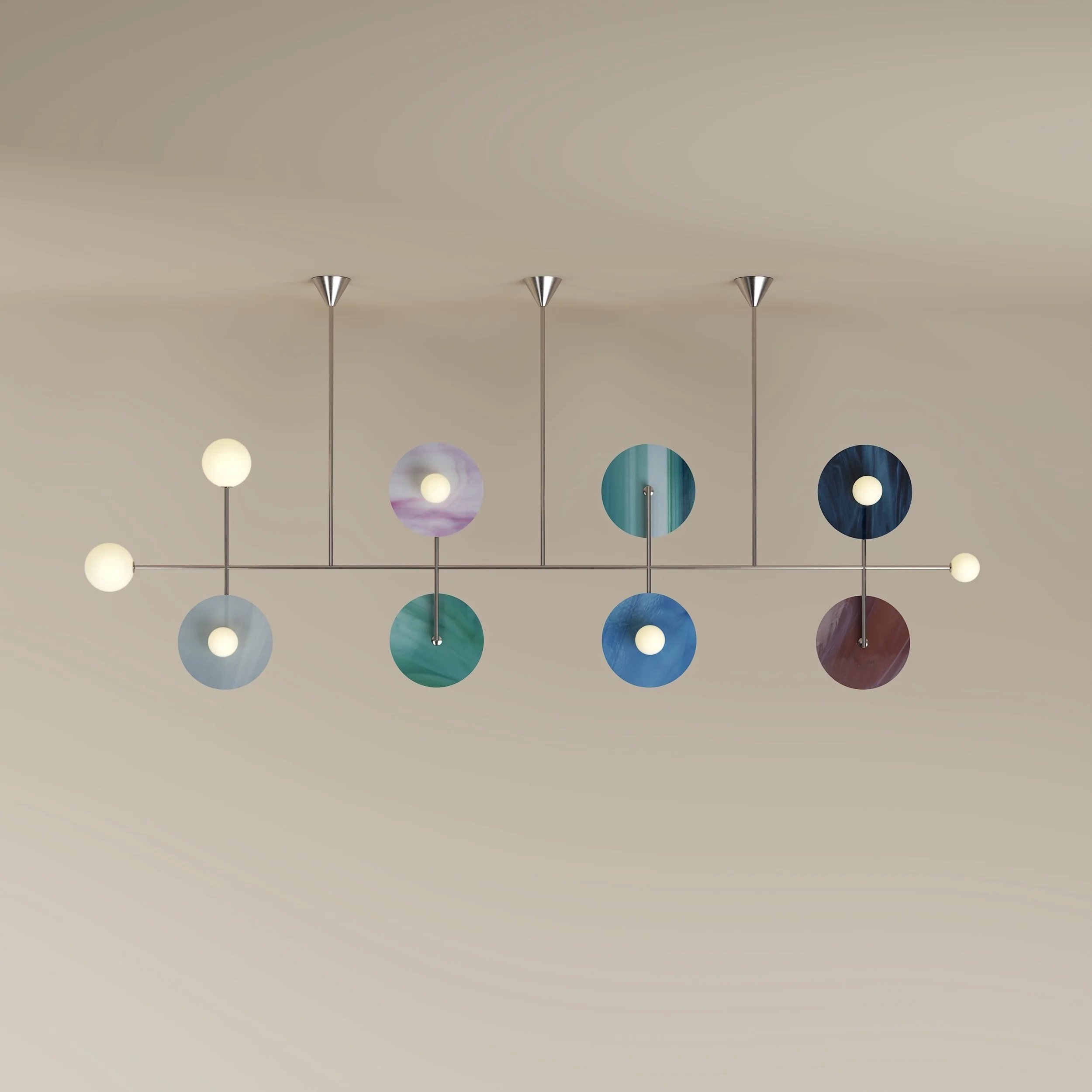 DISC AND SPHERE GLASS PENDANT 06