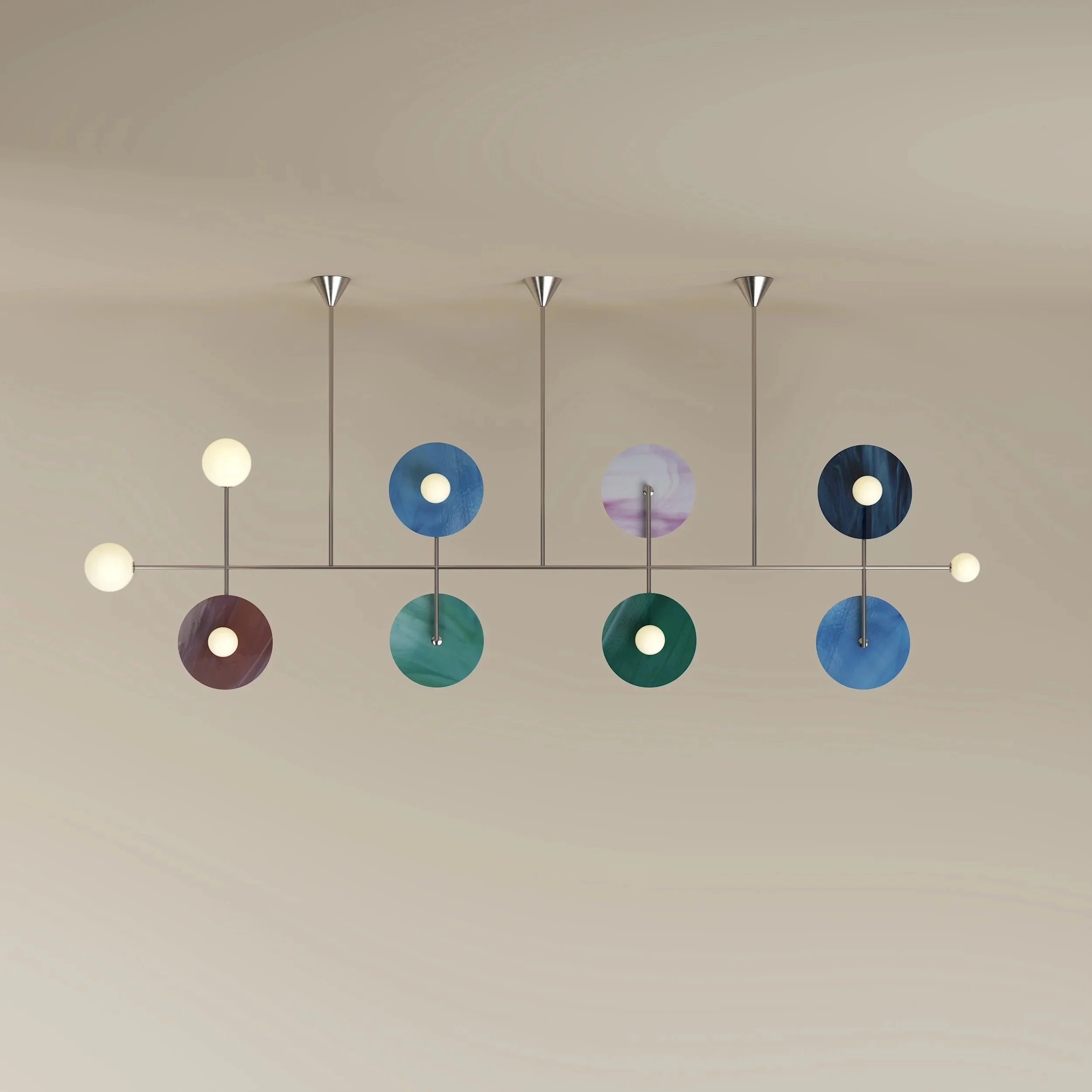 DISC AND SPHERE GLASS PENDANT 06