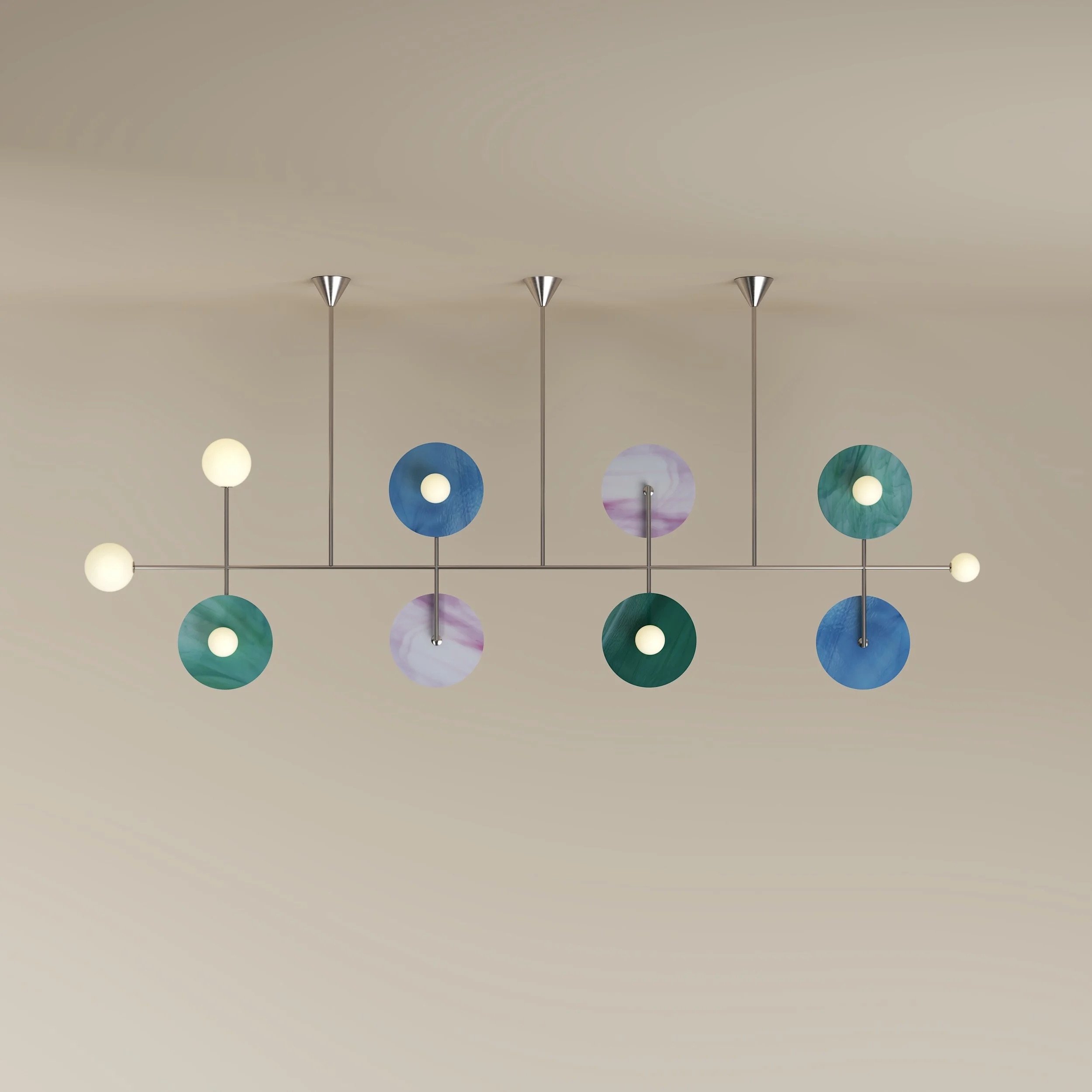 DISC AND SPHERE GLASS PENDANT 06