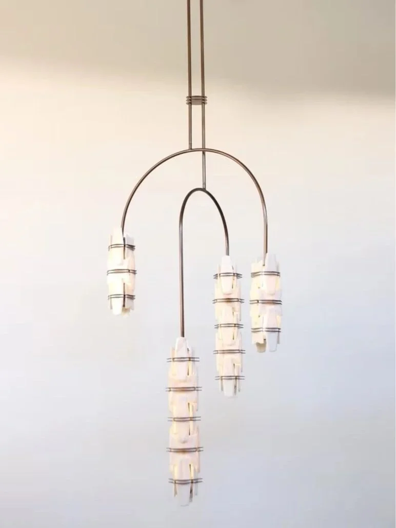 COVENANT ONYX DOUBLE CASCADE - AGED BRASS + ONYX