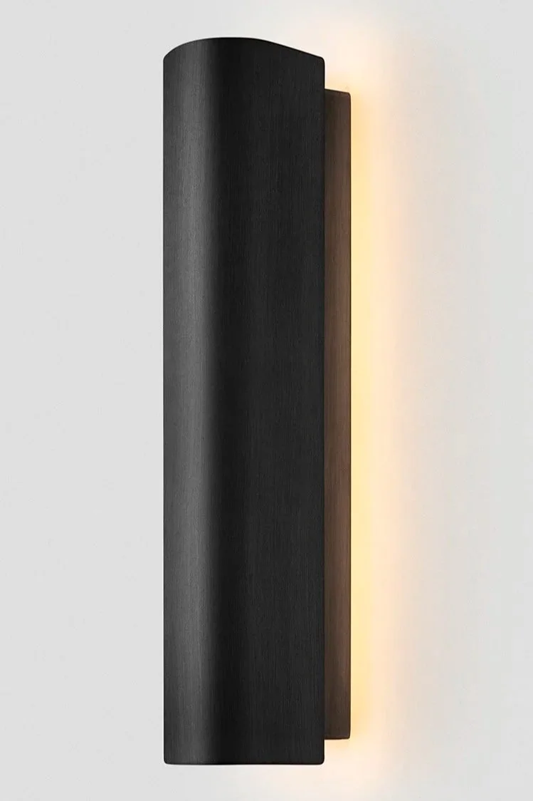 12:40 BACKWARD FACING WALL SCONCE - BRONZE / DARK VENEER