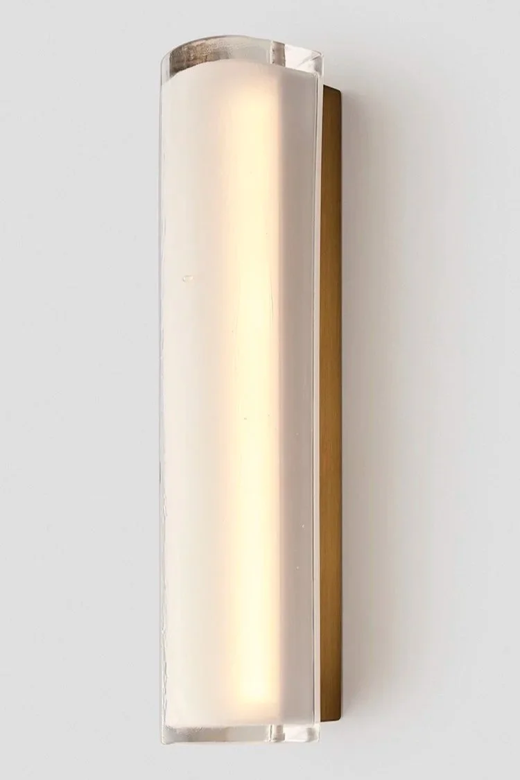 12:40 FORWARD FACING WALL SCONCE - BRASS / CAST GLASS