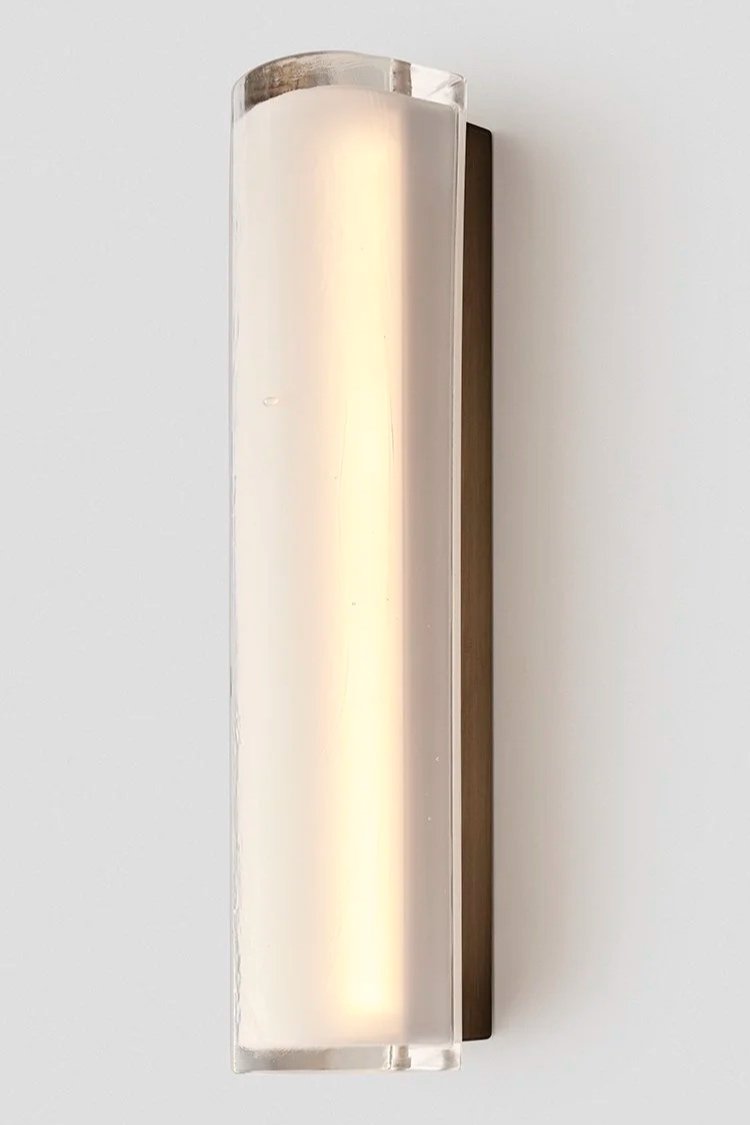 12:40 FORWARD FACING WALL SCONCE - BRONZE / CAST GLASS