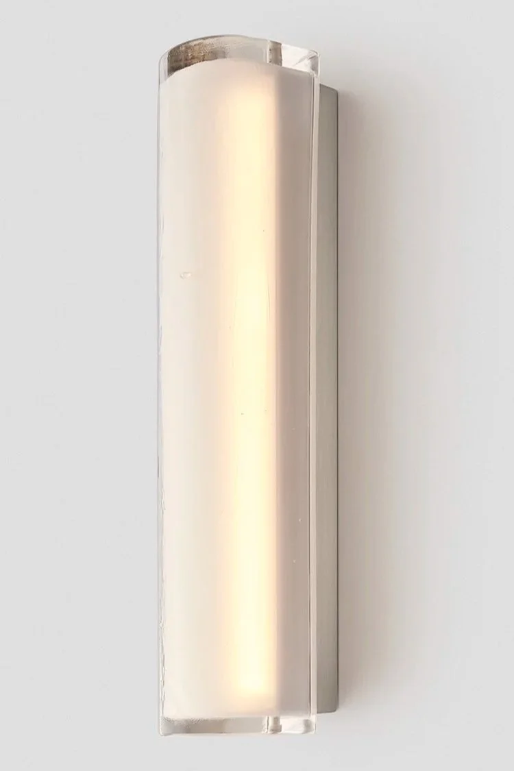 12:40 FORWARD FACING WALL SCONCE - SATIN NICKEL / CAST GLASS