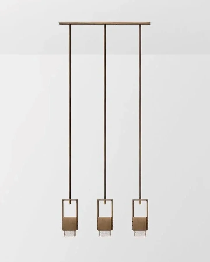 CUBO TRIPLE SWING PENDANT - BRONZE / ICE