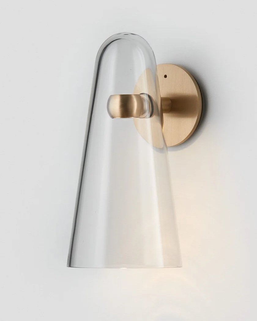 DOMI WALL SCONCE - BRASS / CLEAR