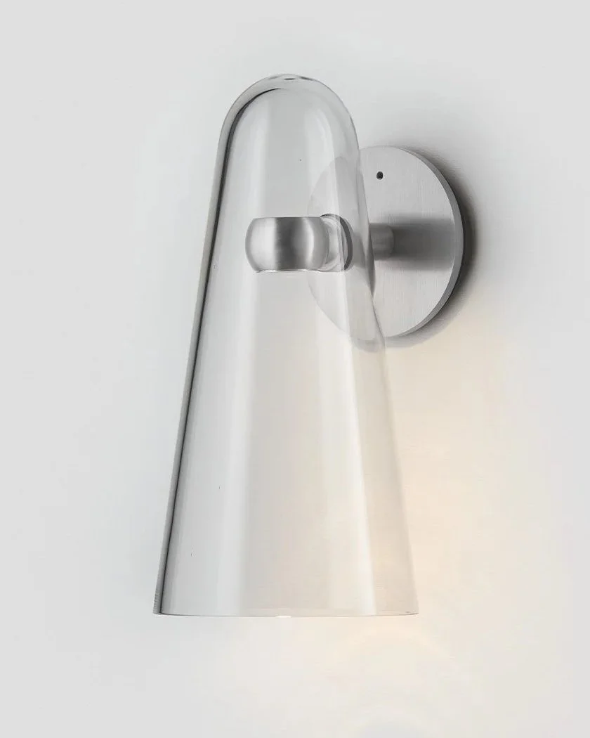 DOMI WALL SCONCE - SATIN NICKEL / CLEAR