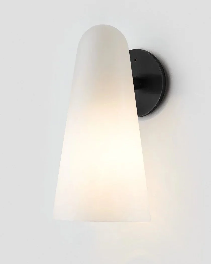 DOMI WALL SCONCE - BLACK ELECTROPLATE / SNOW