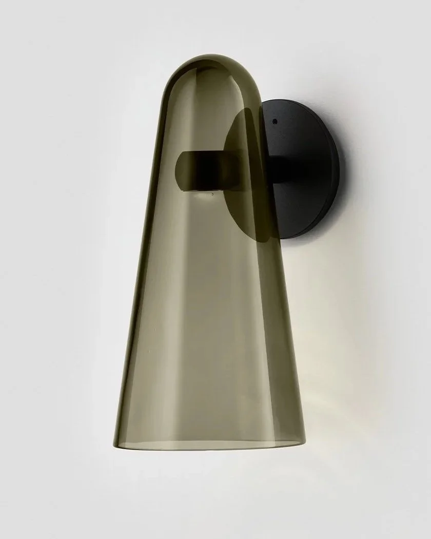 DOMI WALL SCONCE - BLACK POWDER COAT / SMOKE