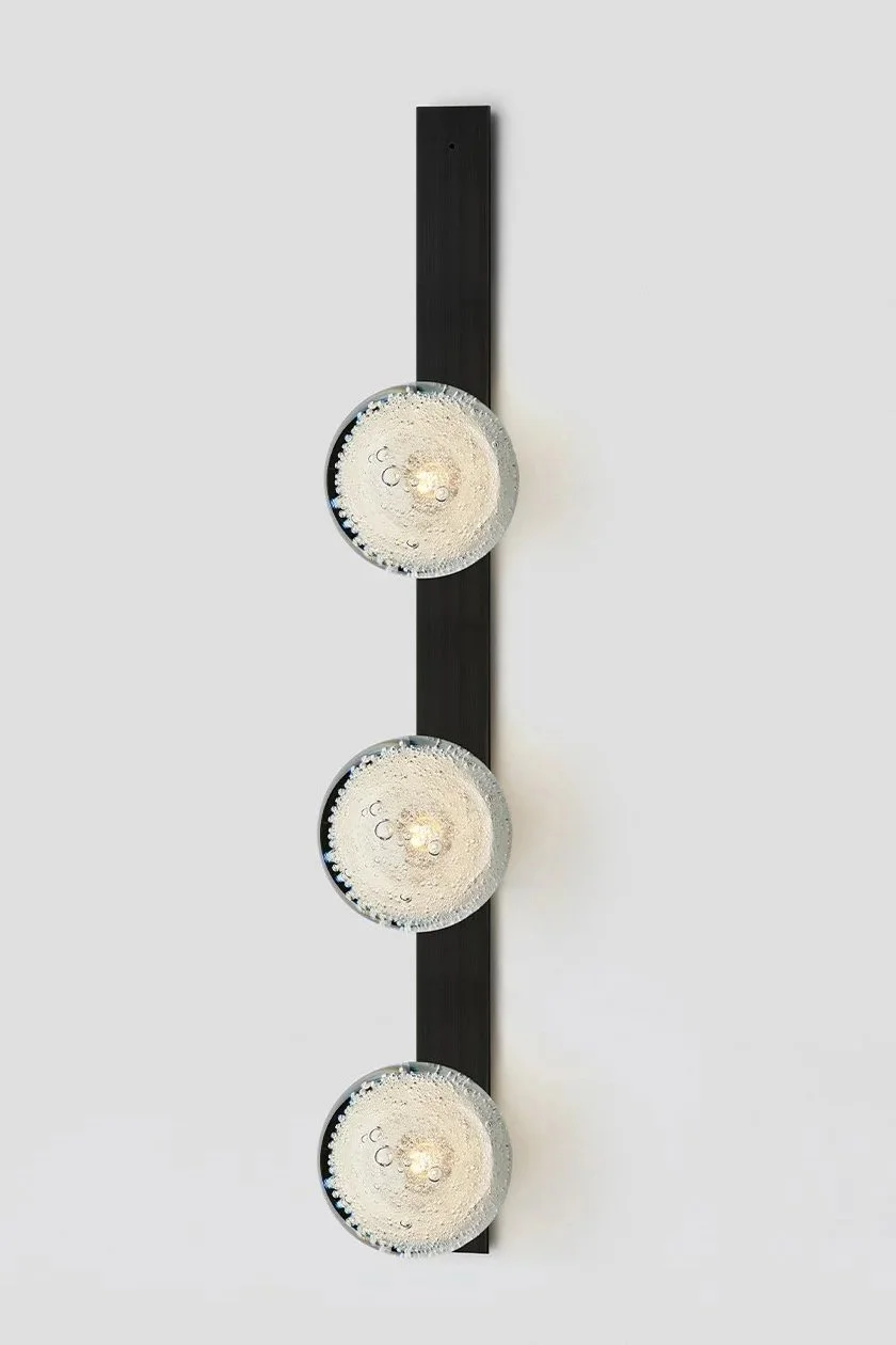 FIZI FLAT TRIPLE BALL WALL SCONCE - BLACK ELECTROPLATE / FIZI