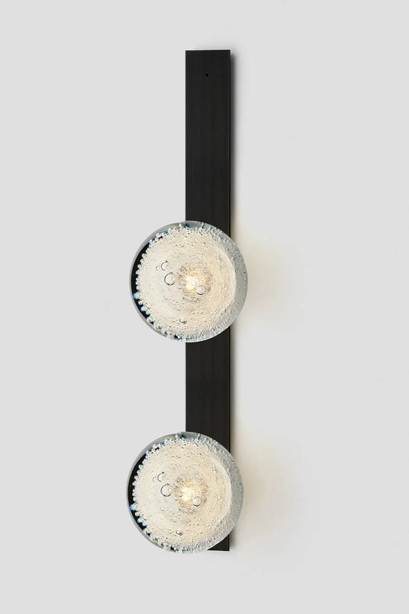FIZI FLAT DOUBLE WALL SCONCE - BLACK ELECTROPLATE / FIZI