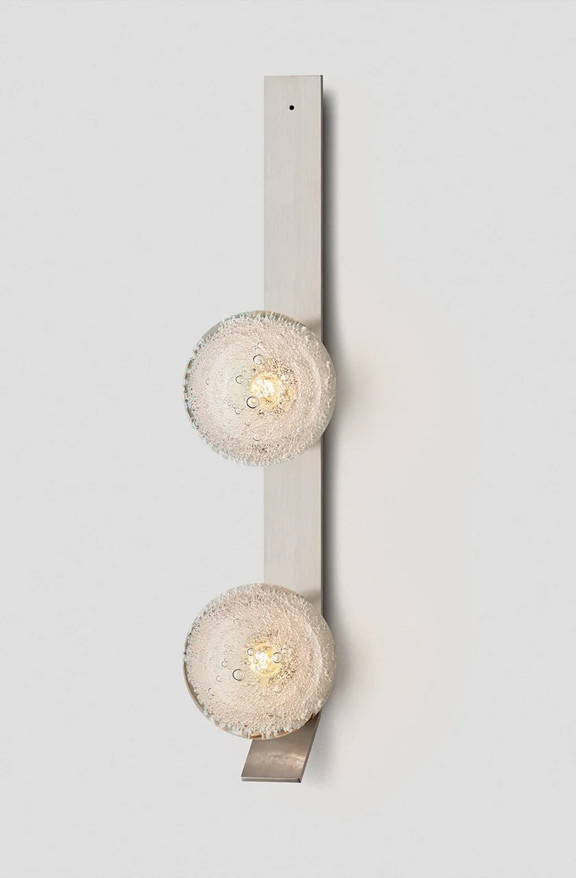 FIZI KICK DOUBLE WALL SCONCE - SATIN NICKEL / FIZI