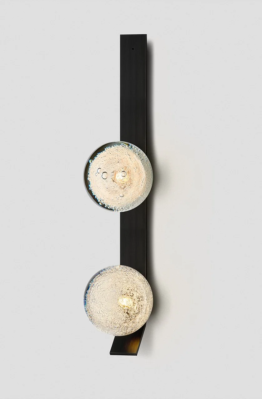 FIZI KICK DOUBLE WALL SCONCE - BLACK ELECTROPLATE / FIZI