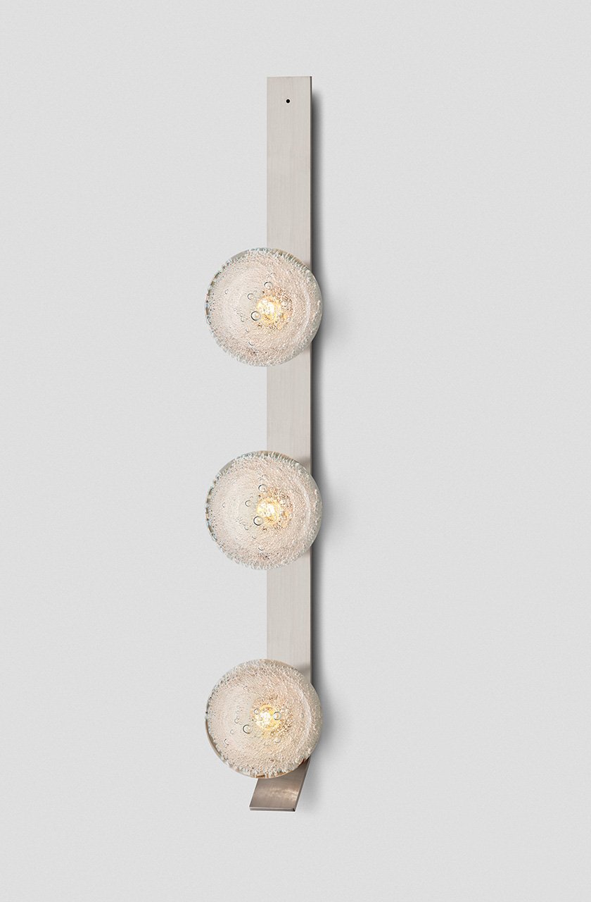 FIZI KICK TRIPLE WALL SCONCE - SATIN NICKEL / FIZI