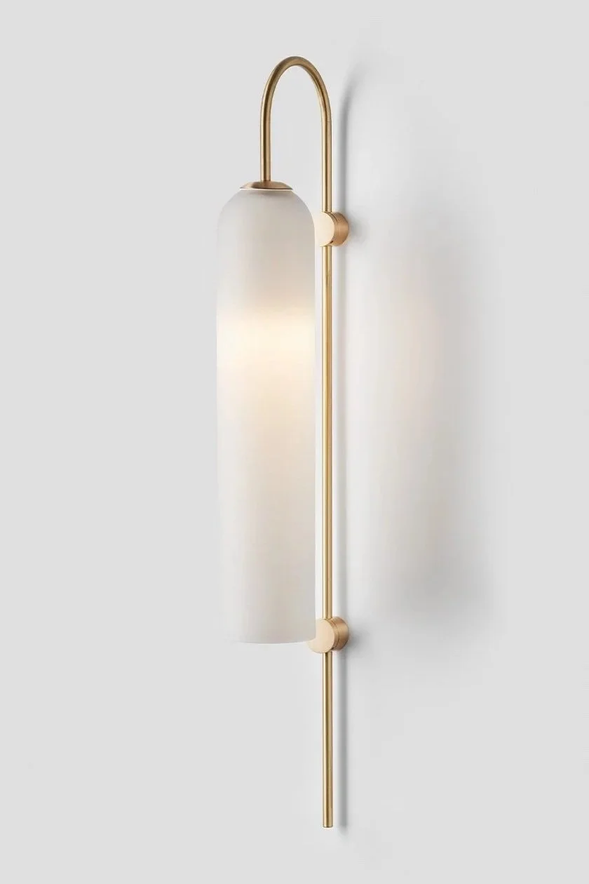 FLOAT GLIDE WALL SCONCE - BRASS / SNOW