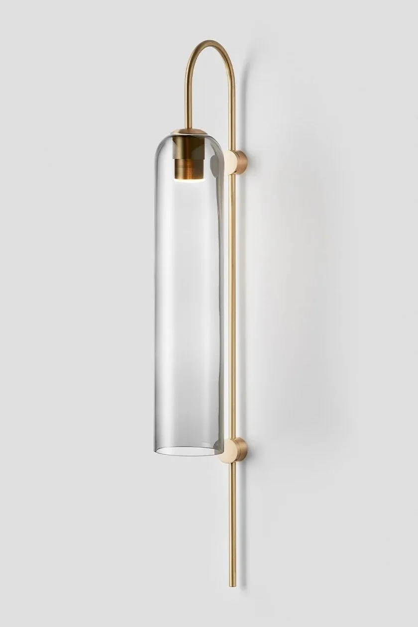 FLOAT GLIDE WALL SCONCE - BRASS / CLEAR