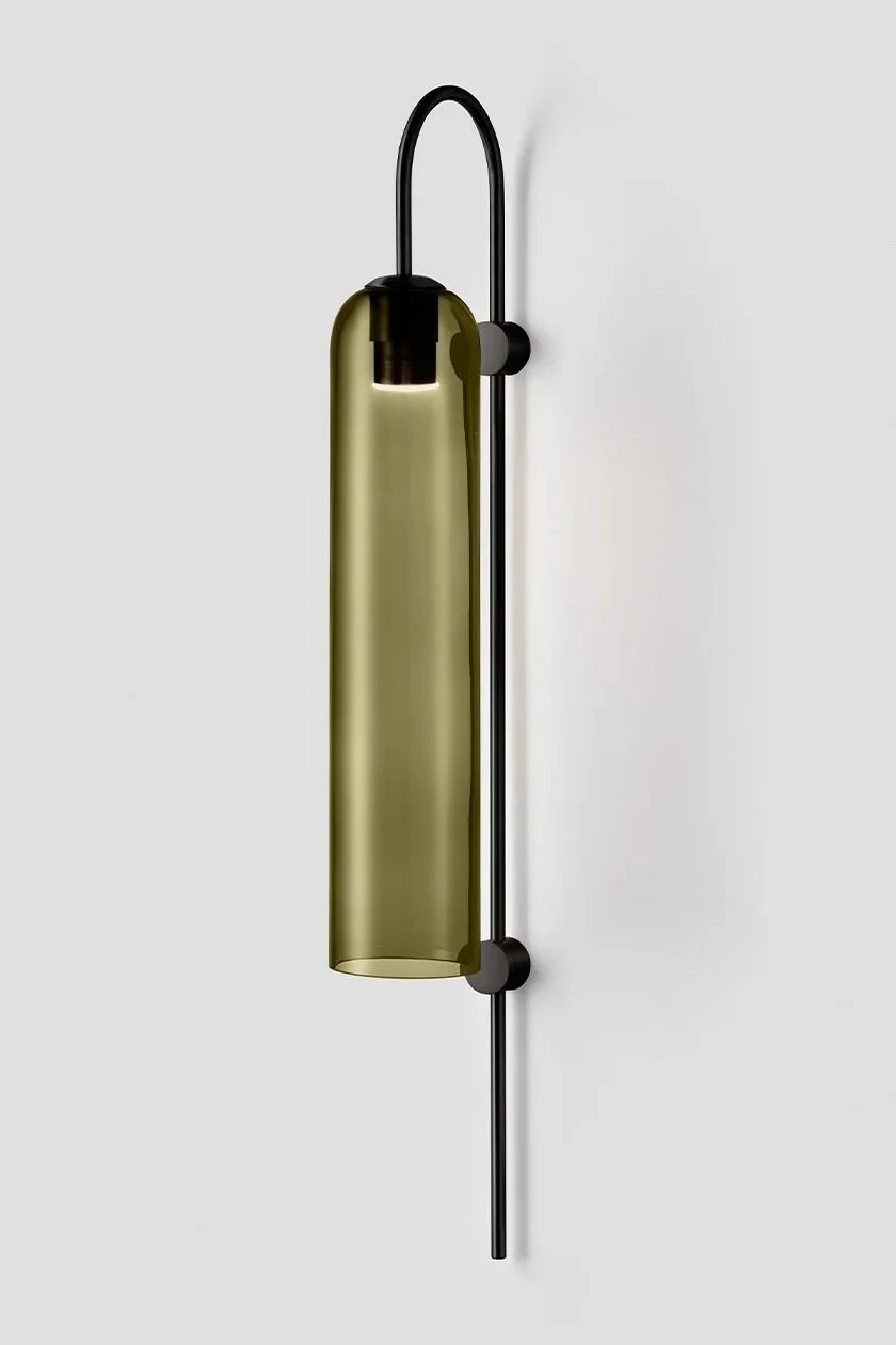 FLOAT GLIDE WALL SCONCE - BLACK ELECTROPLATE / SMOKE