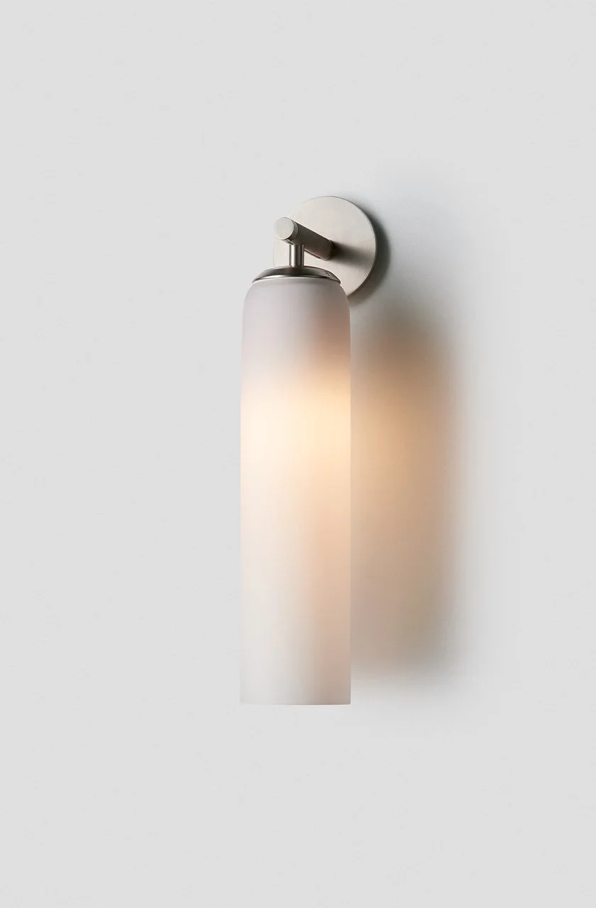 FLOAT HOVER SHORT SCONCE - SATIN NICKEL / SNOW