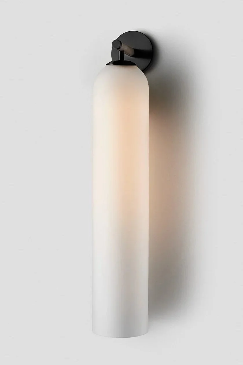 FLOAT HOVER TALL SCONCE - BLACK ELECTROPLATE / SNOW