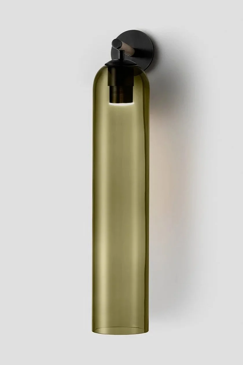FLOAT HOVER TALL SCONCE - BLACK ELECTROPLATE / SMOKE