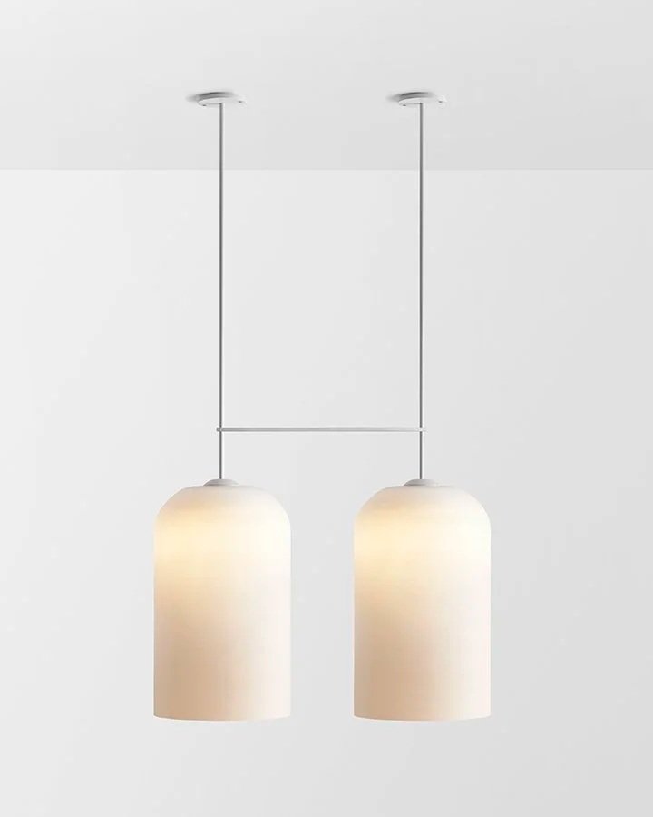 LUMI EXTRA LARGE DOUBLE PENDANT - WHITE POWDER COAT / SNOW
