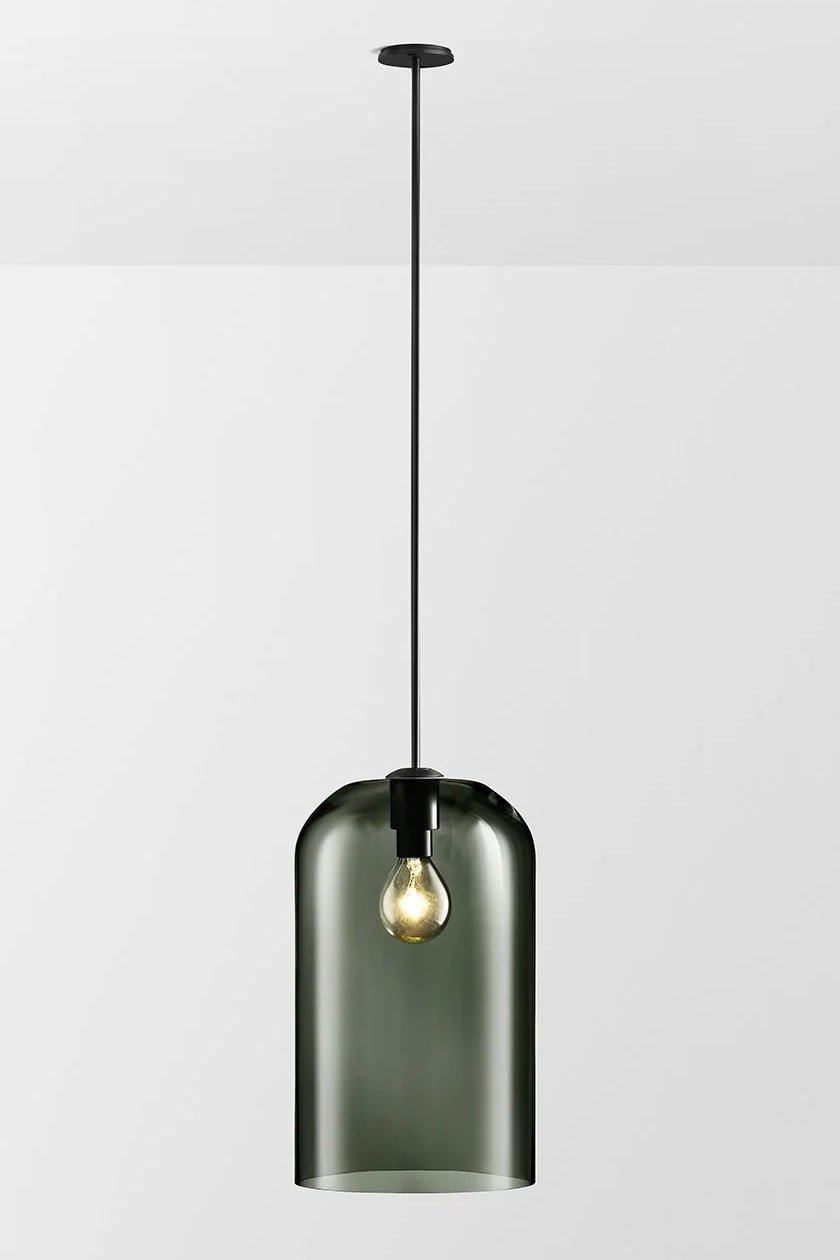 LUMI EXTRA LARGE SINGLE PENDANT - BLACK ELECTROPLATE / GREY