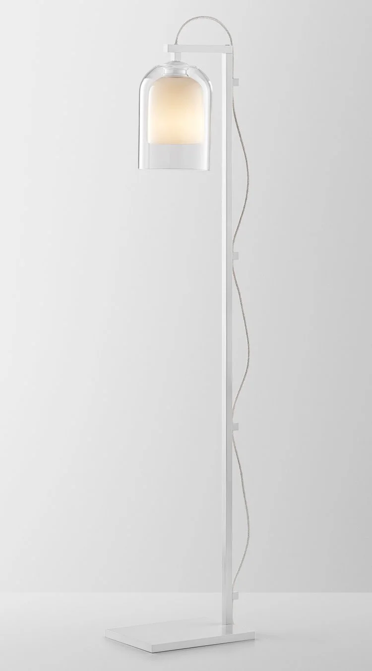 LUMI FLOOR LAMP - WHITE POWDER COAT / CLEAR + WHITE