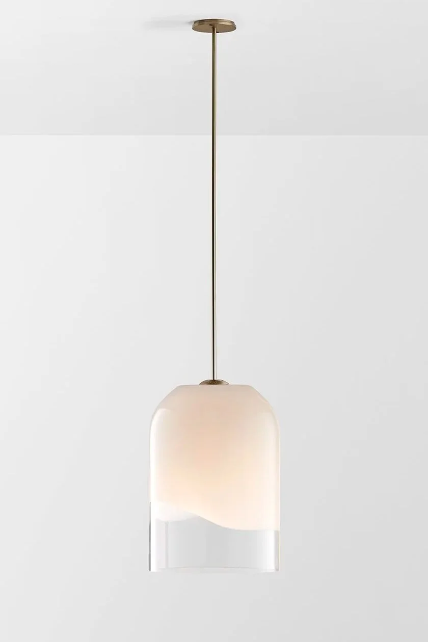 MONI EXTRA LARGE SINGLE PENDANT - BRASS / CLEAR + WHITE